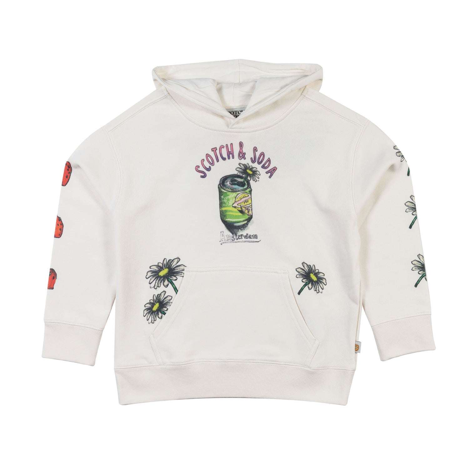 FELPA HOODIE AVORIO E MULTICOLOR BAMBINA E RAGAZZA - annameglio.com abbigliamento moda