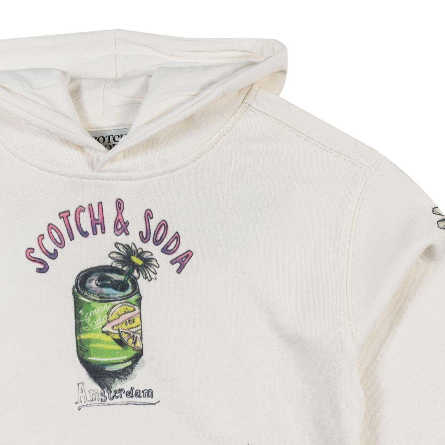 FELPA HOODIE AVORIO E MULTICOLOR BAMBINA E RAGAZZA - annameglio.com abbigliamento moda