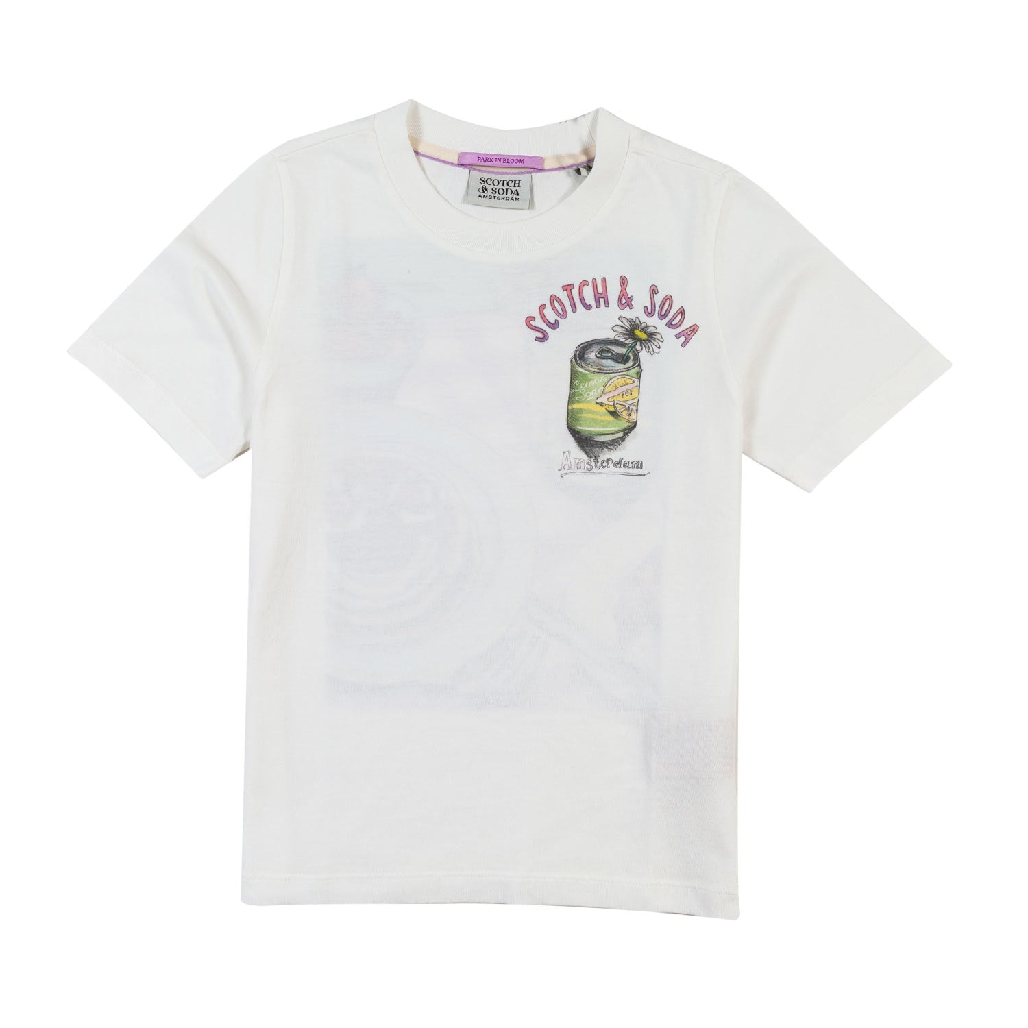 T-SHIRT BIANCA CON STAMPE VIOLA E MULTICOLOR - annameglio.com abbigliamento moda