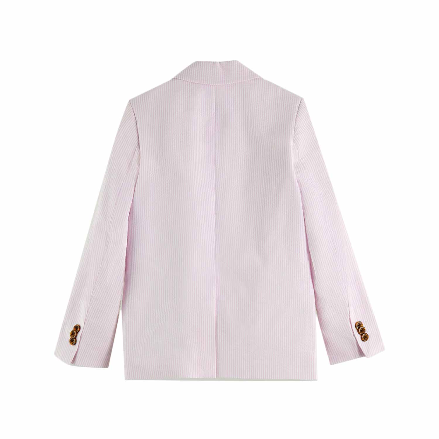 Blazer monopetto a righe in seersucker - annameglio.com abbigliamento moda