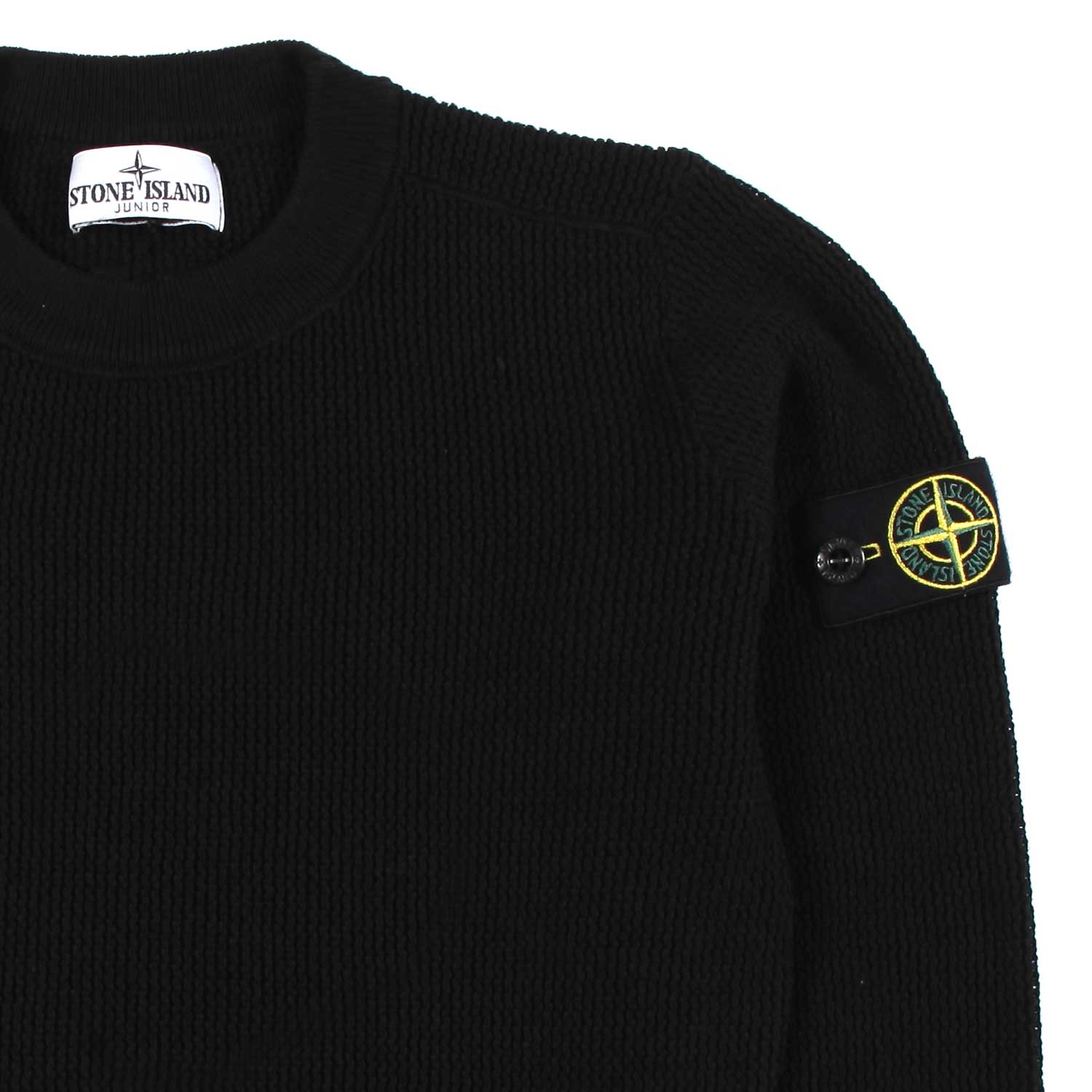 PULLOVER NERO CON PATCH LOGO COMPASS - annameglio.com abbigliamento moda