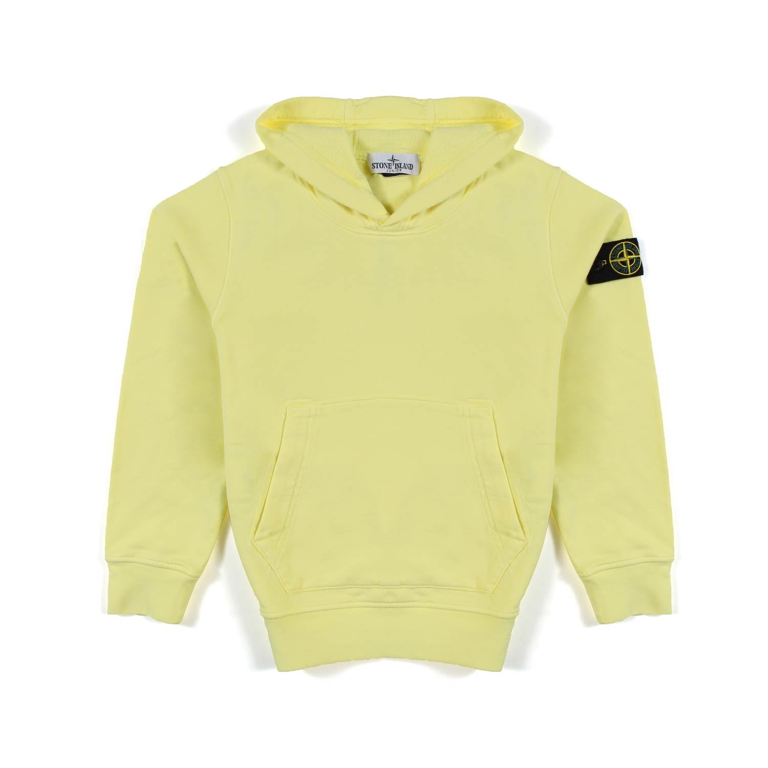 FELPA HOODIE GIALLO LIMONE CON PATCH LOGO COMPASS - annameglio.com abbigliamento moda