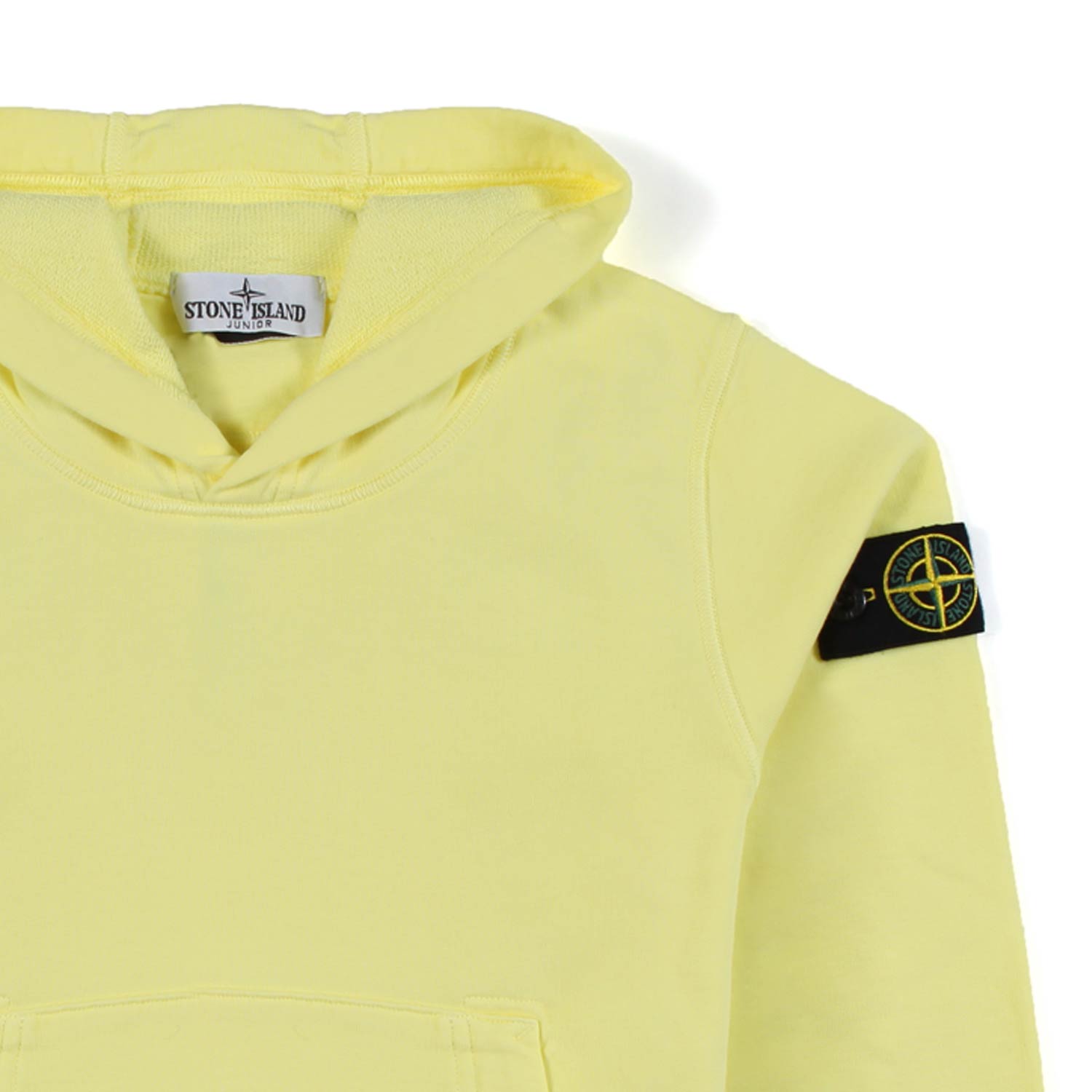 FELPA HOODIE GIALLO LIMONE CON PATCH LOGO COMPASS - annameglio.com abbigliamento moda