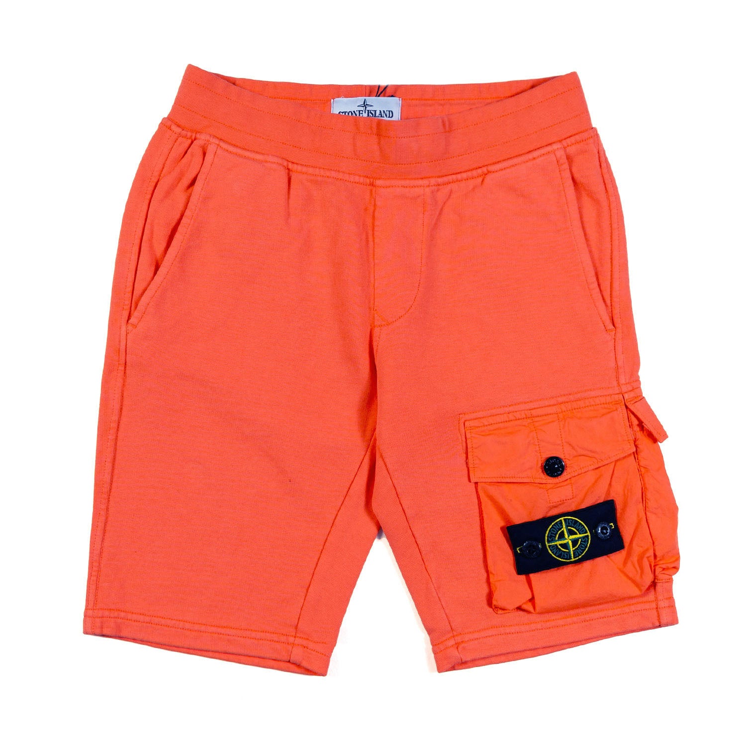 SHORTS CARGO FELPA ARANCIO CON PATCH LOGO COMPASS - annameglio.com abbigliamento moda