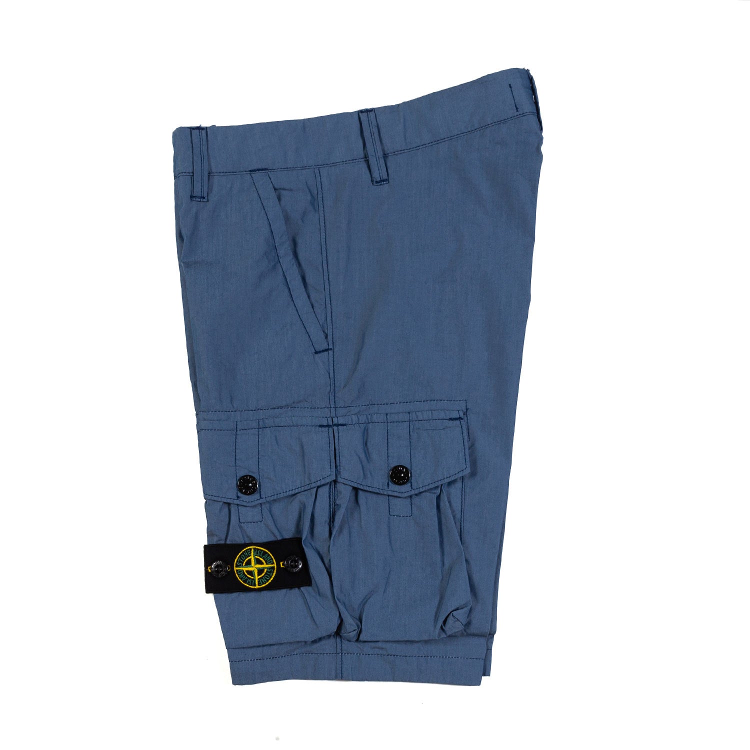 BERMUDA CARGO BLU POLVERE CON PATCH LOGO COMPASS - annameglio.com abbigliamento moda