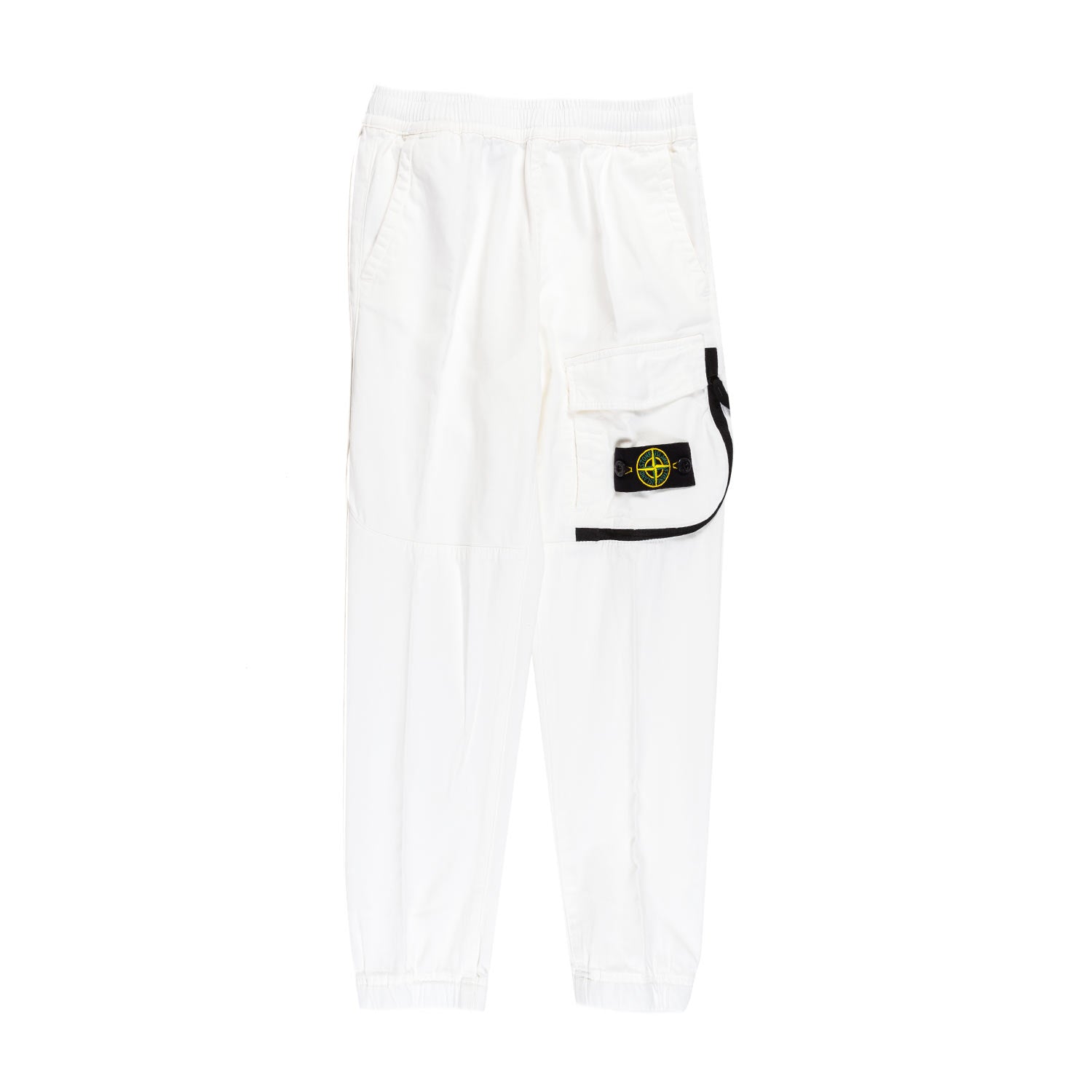 PANTALONE TAPERED BIANCO CON TASCA CARGO - annameglio.com abbigliamento moda