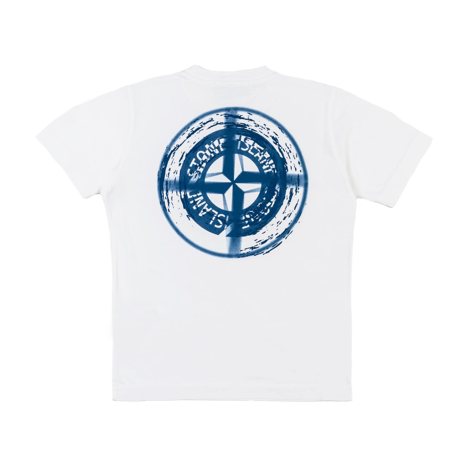 T-SHIRT BIANCA CON MAXI STAMPA COMPASS BLU - annameglio.com abbigliamento moda