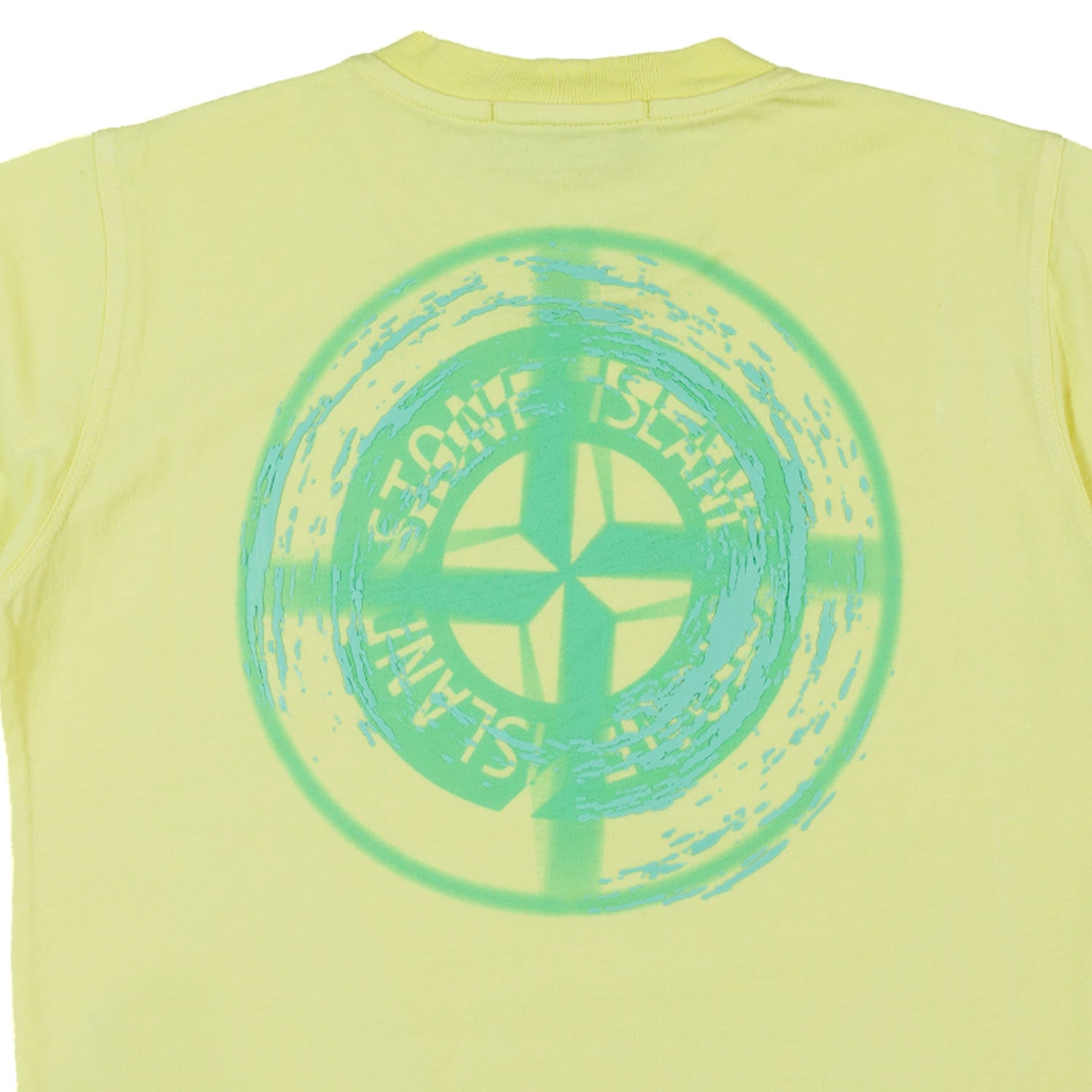 TT-SHIRT GIALLO FLUO CON MAXI STAMPA COMPASS VERDE - annameglio.com abbigliamento moda