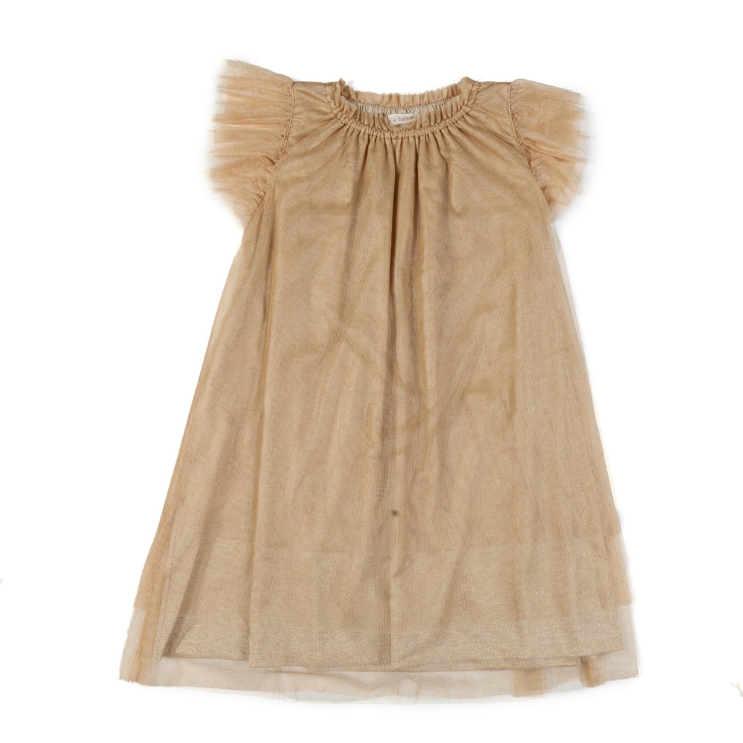 Abito bambina tulle oro a strati - annameglio.com abbigliamento moda