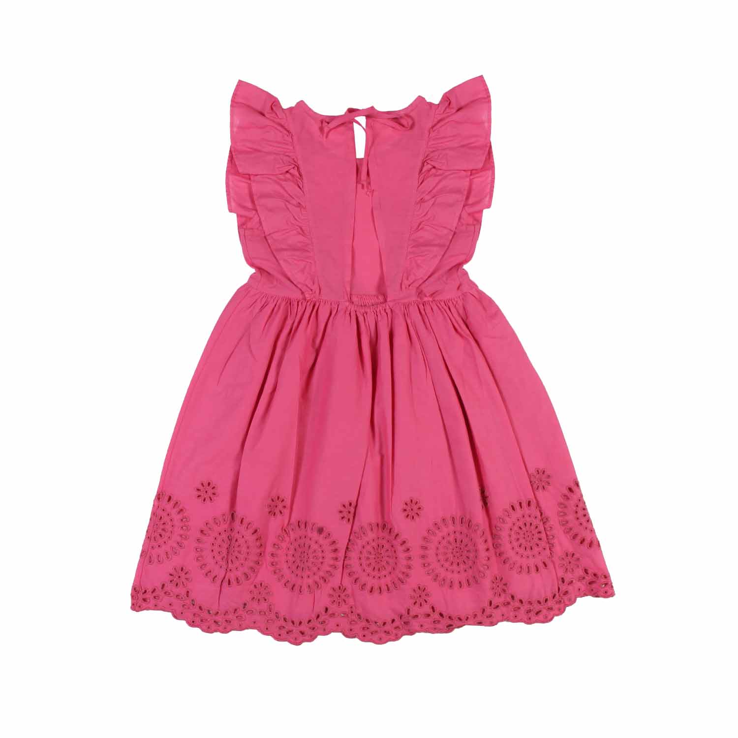 ABITO FUCSIA ORTENSIA CON RICAMI SANGALLO BAMBINA - annameglio.com abbigliamento moda