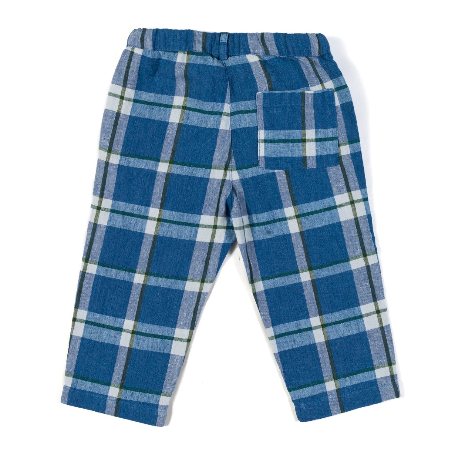 Pantalone azzurro a quadri bambino - annameglio.com abbigliamento moda