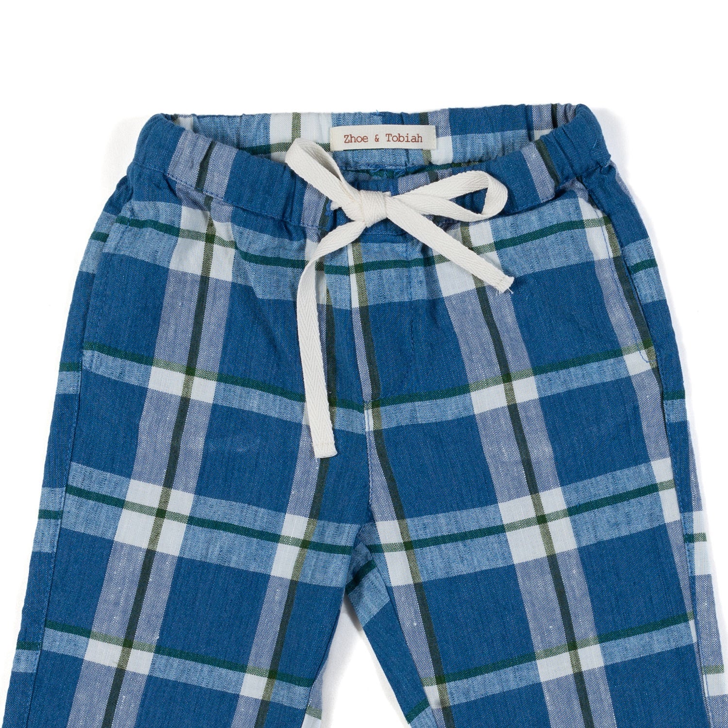 Pantalone azzurro a quadri bambino - annameglio.com abbigliamento moda