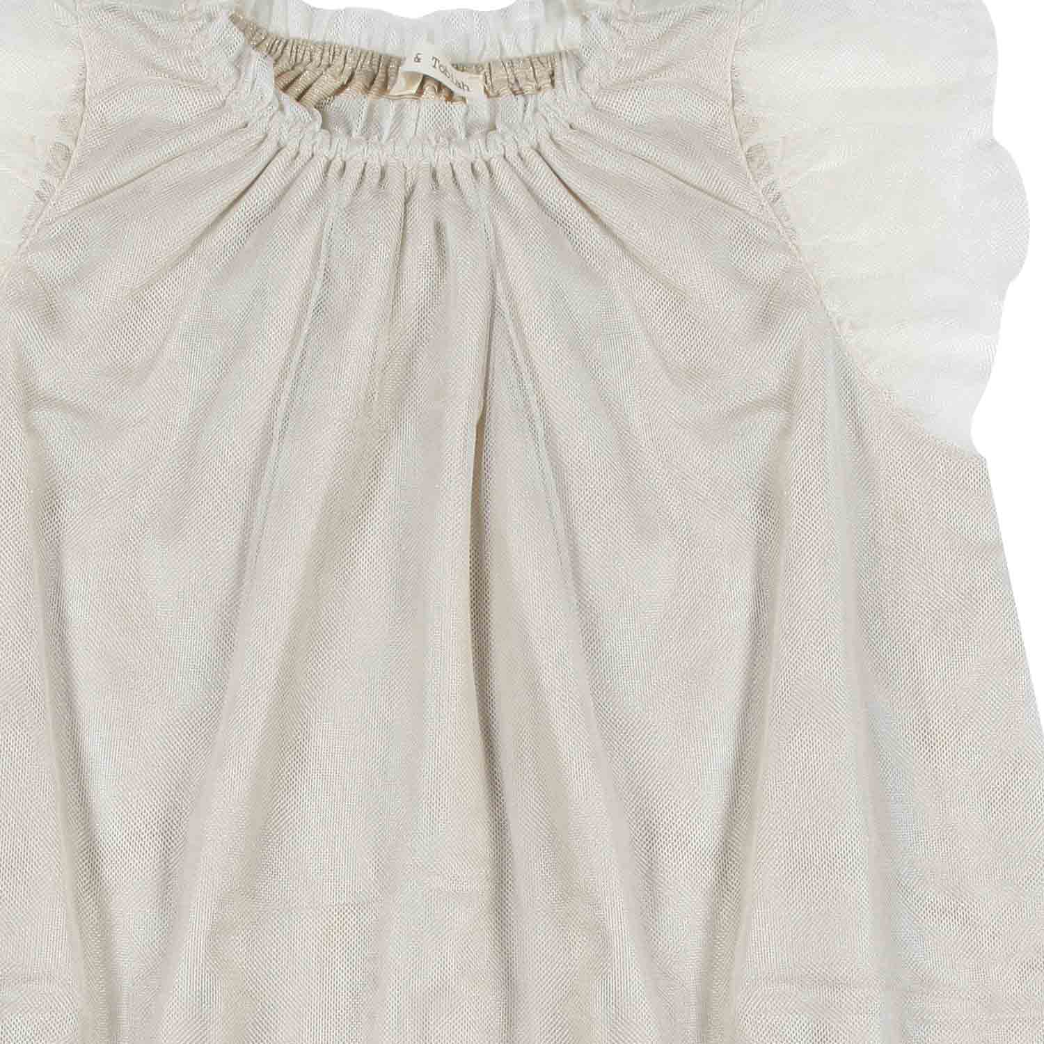 ABITO SABBIA CON TULLE ORO CHIARO BAMBINA - annameglio.com abbigliamento moda