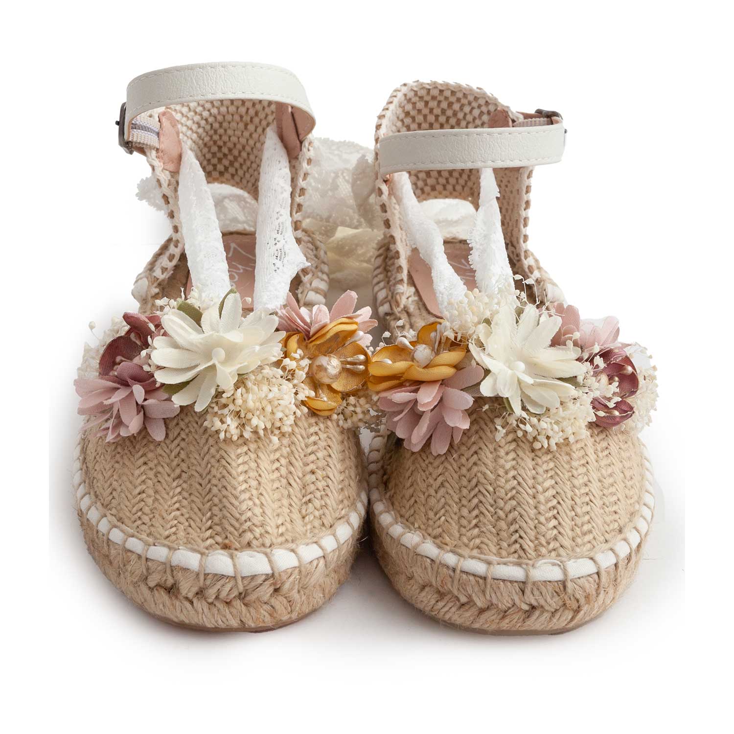 ESPADRILLAS BEIGE CON NASTRO IN PIZZO E FIORI - annameglio.com abbigliamento moda