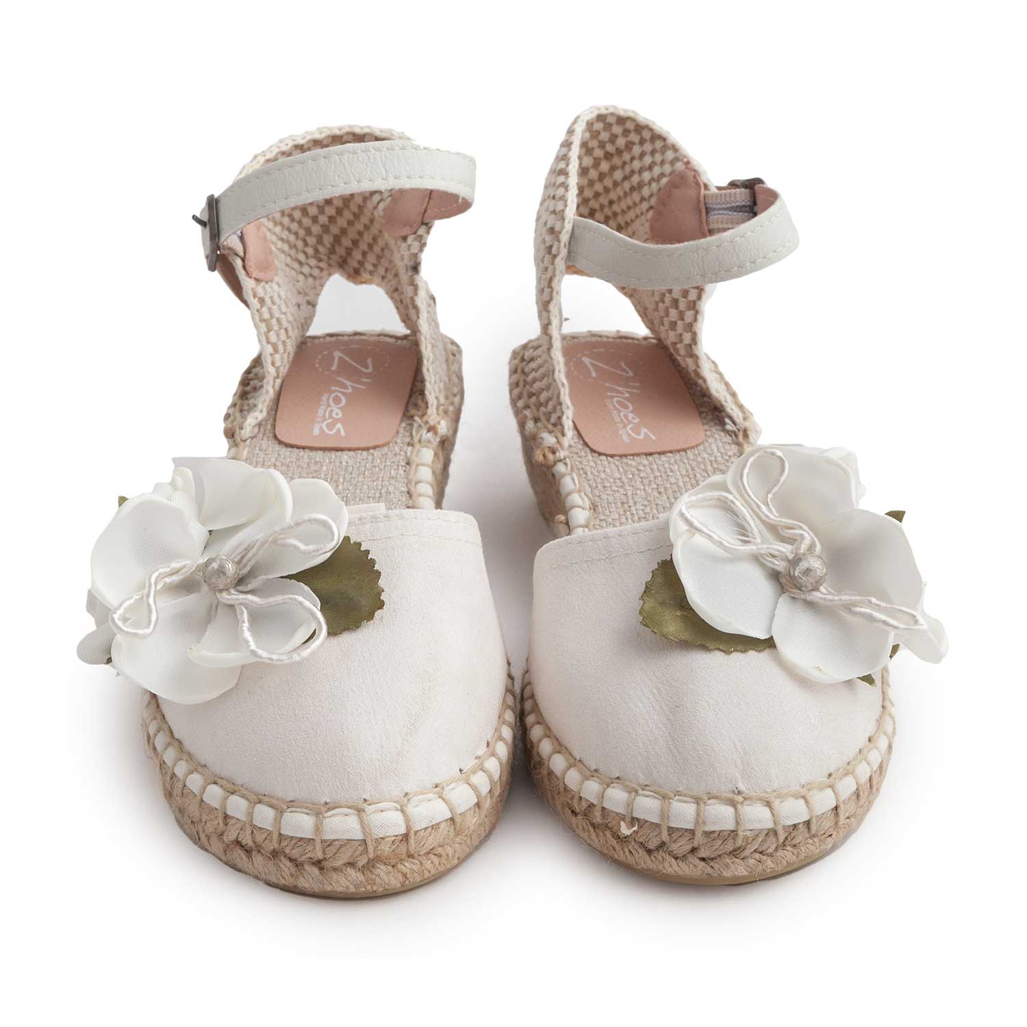 ESPADRILLAS BIANCHE E BEIGE CON FIORI BIANCHI - annameglio.com abbigliamento moda