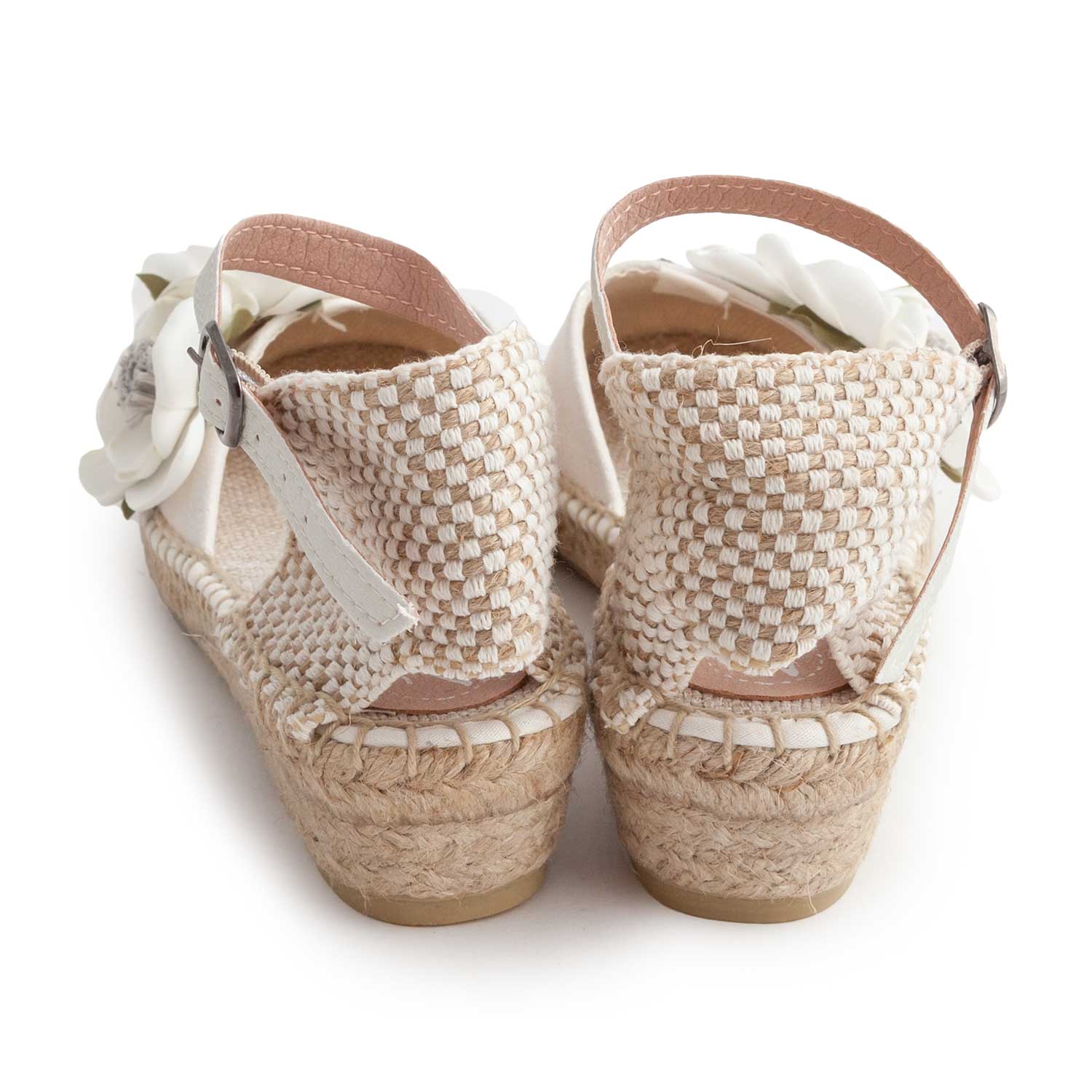 ESPADRILLAS BIANCHE E BEIGE CON FIORI BIANCHI - annameglio.com abbigliamento moda