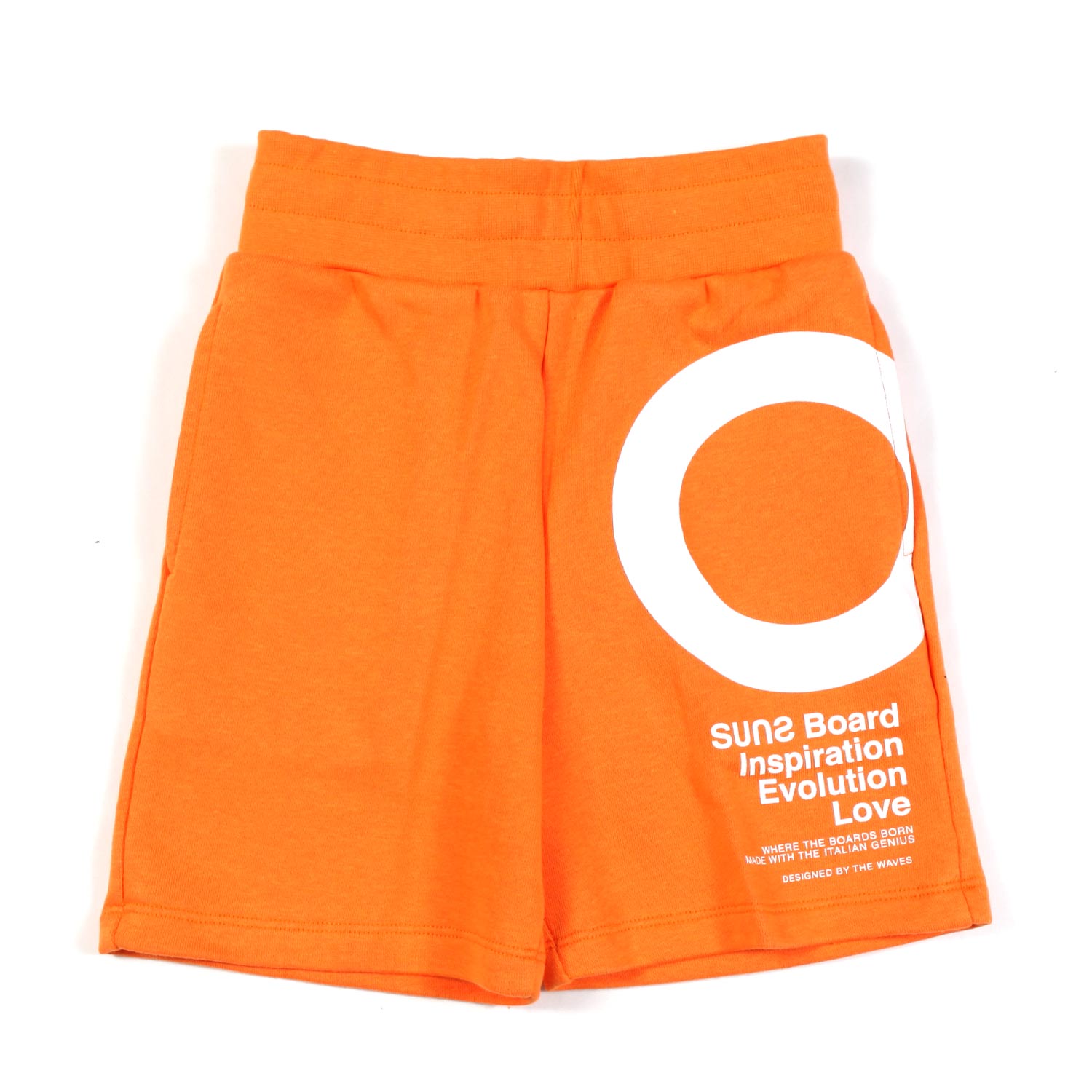 SHORTS IN FELPA UNISEX ARANCIONE E BIANCO - annameglio.com abbigliamento moda