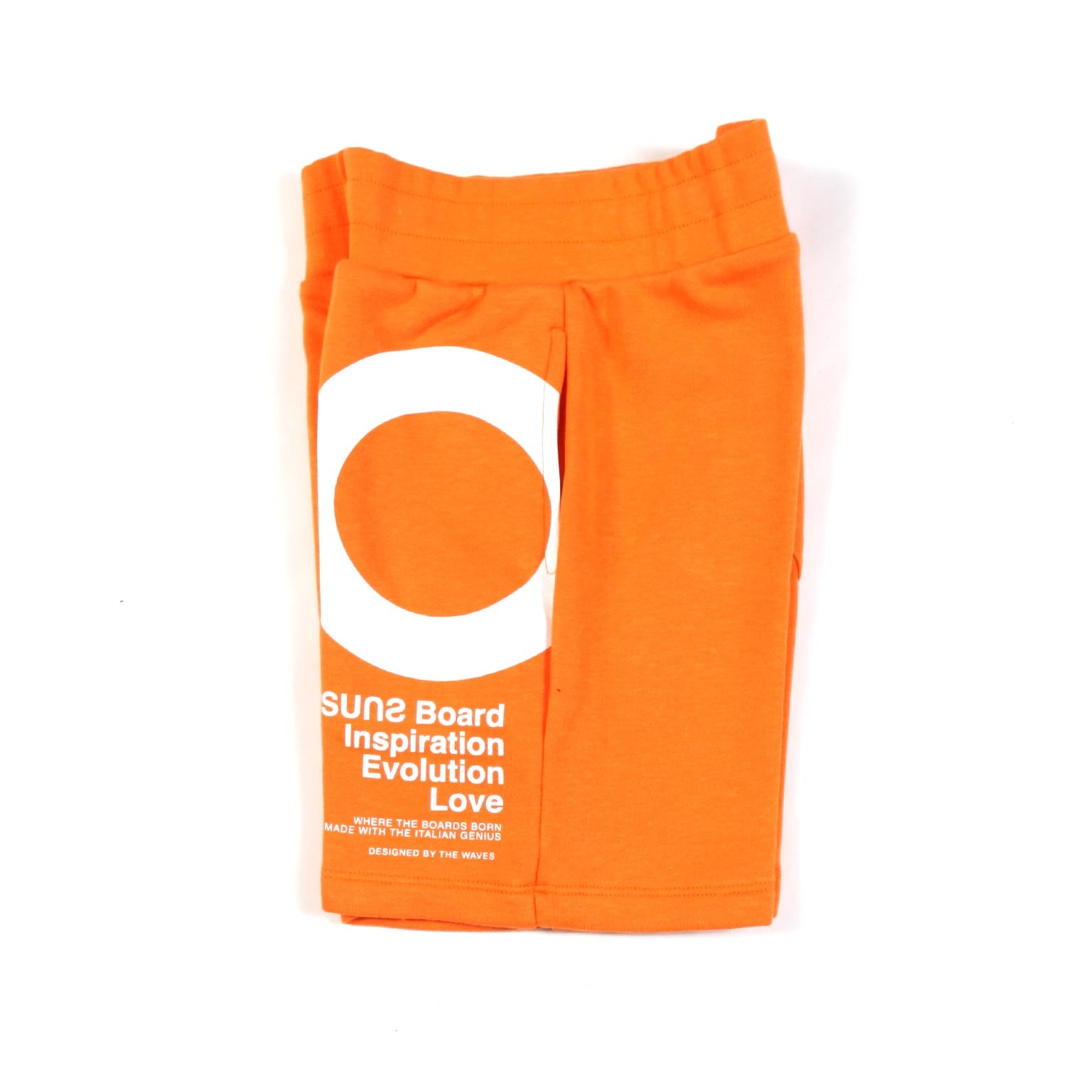 SHORTS IN FELPA UNISEX ARANCIONE E BIANCO - annameglio.com abbigliamento moda