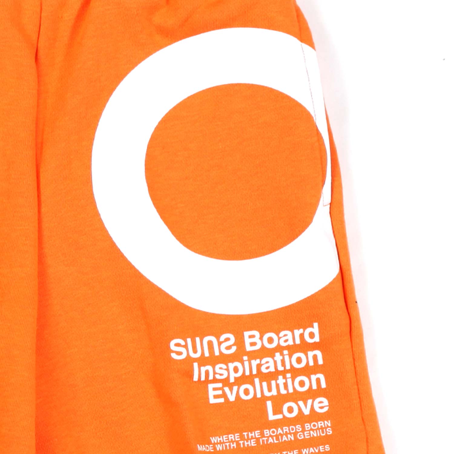 SHORTS IN FELPA UNISEX ARANCIONE E BIANCO - annameglio.com abbigliamento moda