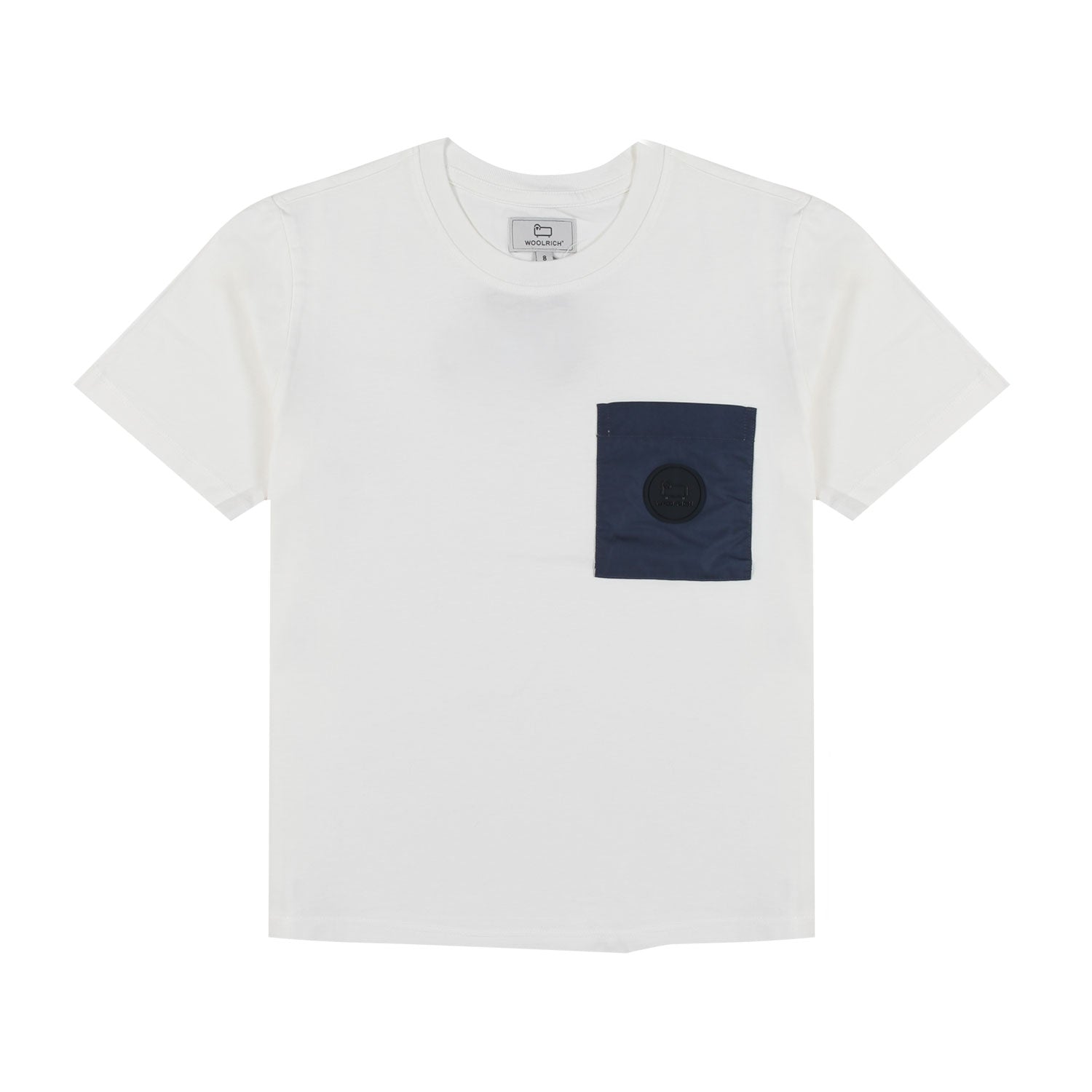 T-SHIRT BIANCA CON TASCHINO BLU POLVERE - annameglio.com abbigliamento moda