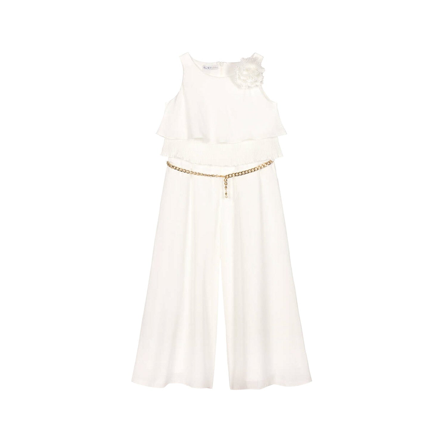 ABITO TUTA BIANCO CON CINTA CATENELLA ORO - annameglio.com abbigliamento moda