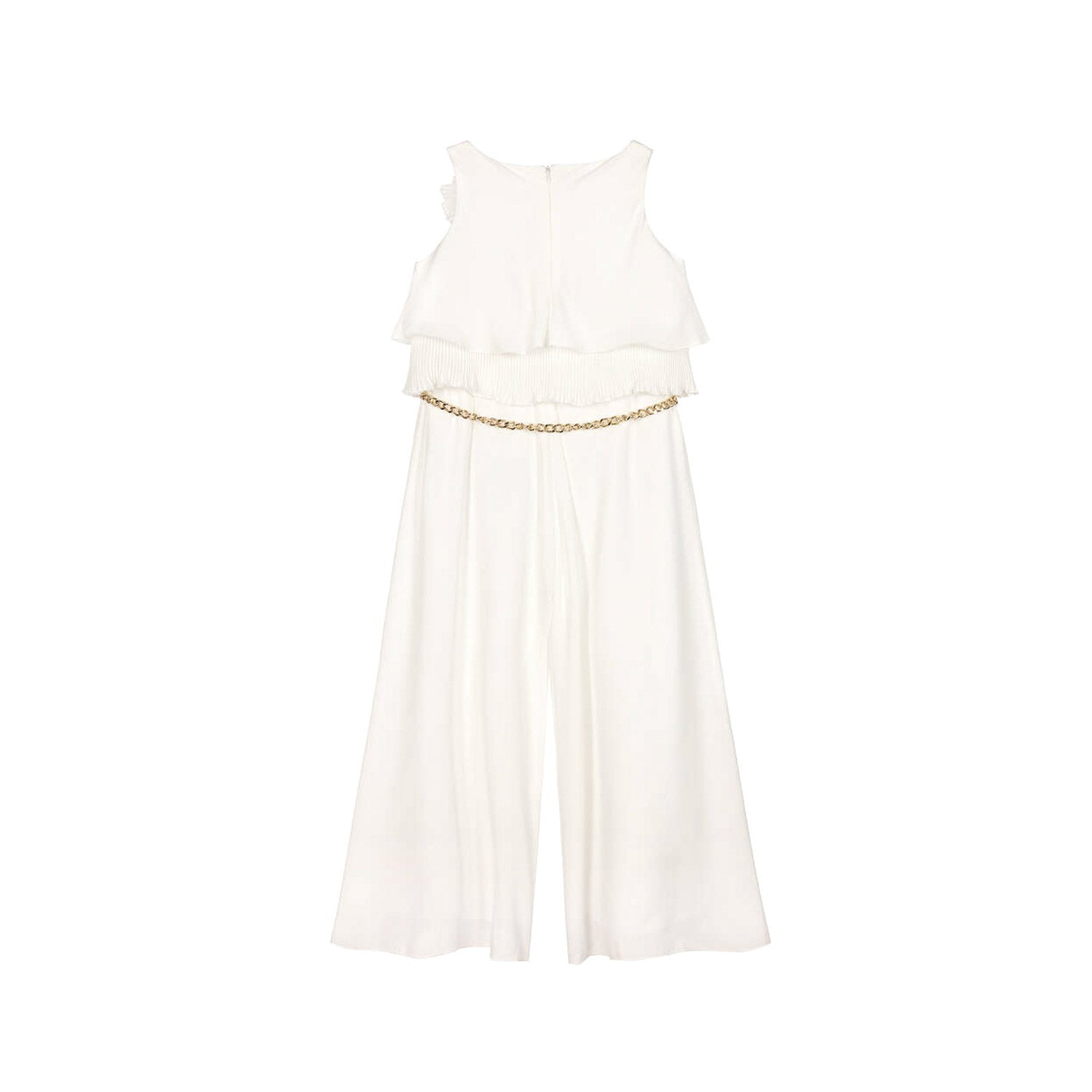 ABITO TUTA BIANCO CON CINTA CATENELLA ORO - annameglio.com abbigliamento moda