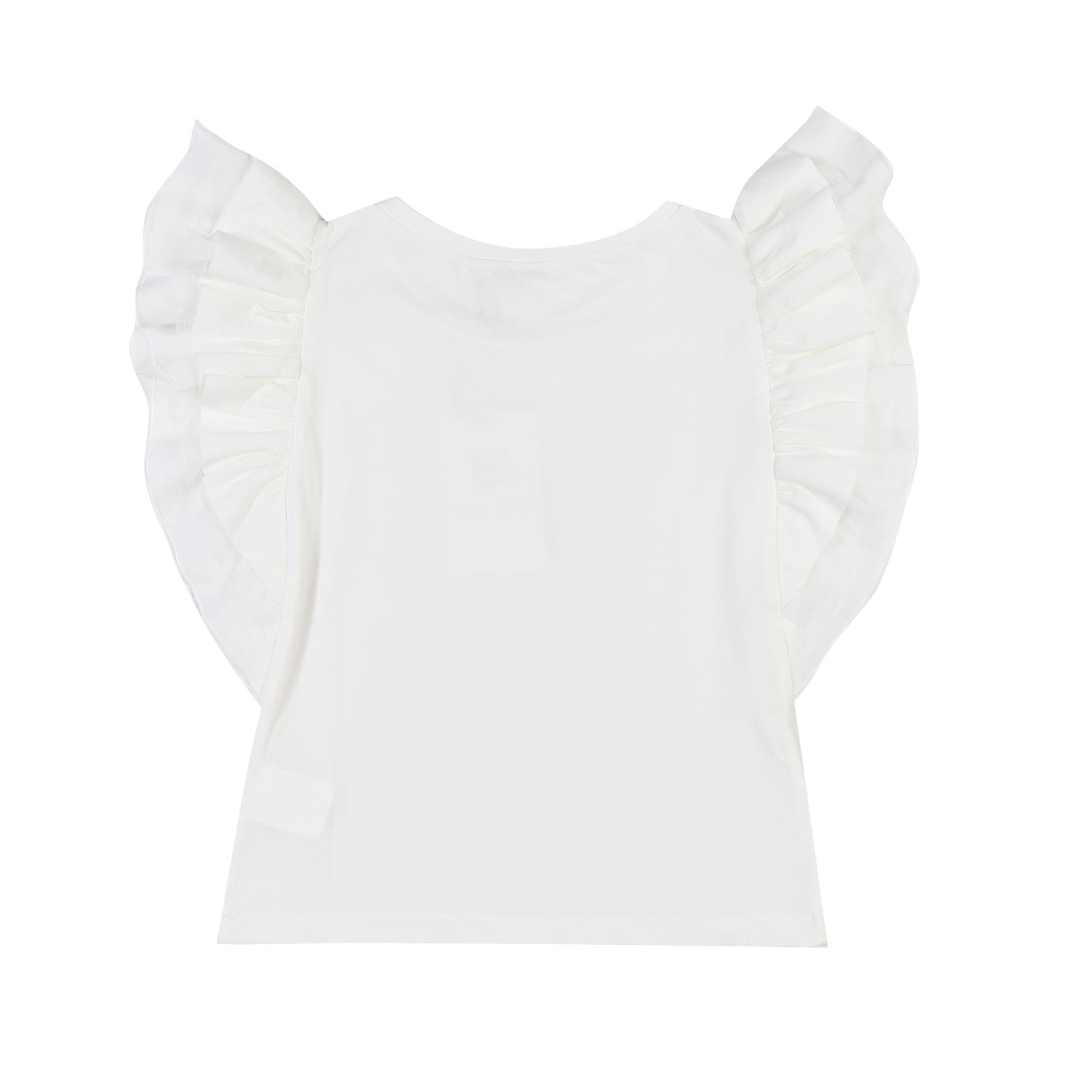 TOP BIANCO CON VOLANTS BAMBINA E TEENAGER - annameglio.com abbigliamento moda