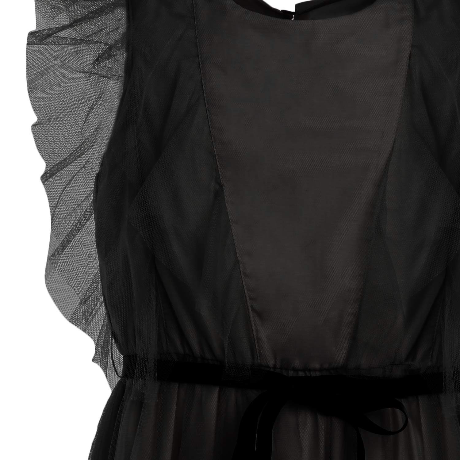 ABITO TULLE NERO CON CINTA IN TONO BAMBINA TEEN - annameglio.com abbigliamento moda