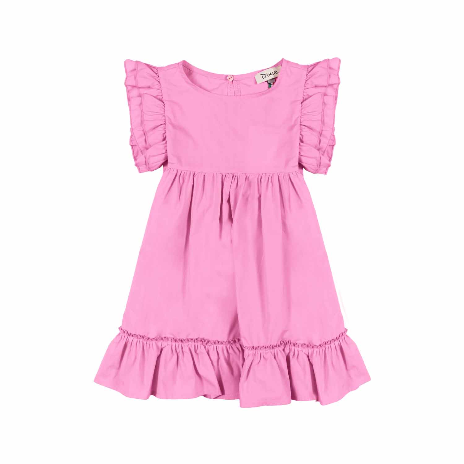 ABITO ROSA PASTELLO CON BALZA E ROUCHES BAMBINA - annameglio.com abbigliamento moda