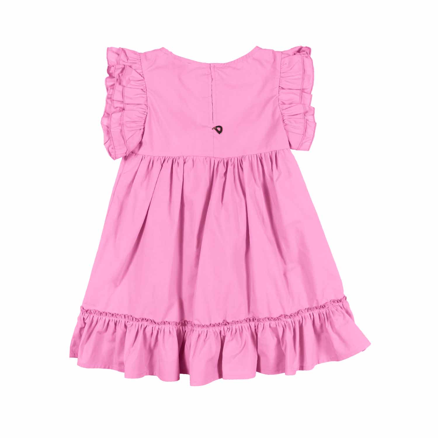 ABITO ROSA PASTELLO CON BALZA E ROUCHES BAMBINA - annameglio.com abbigliamento moda