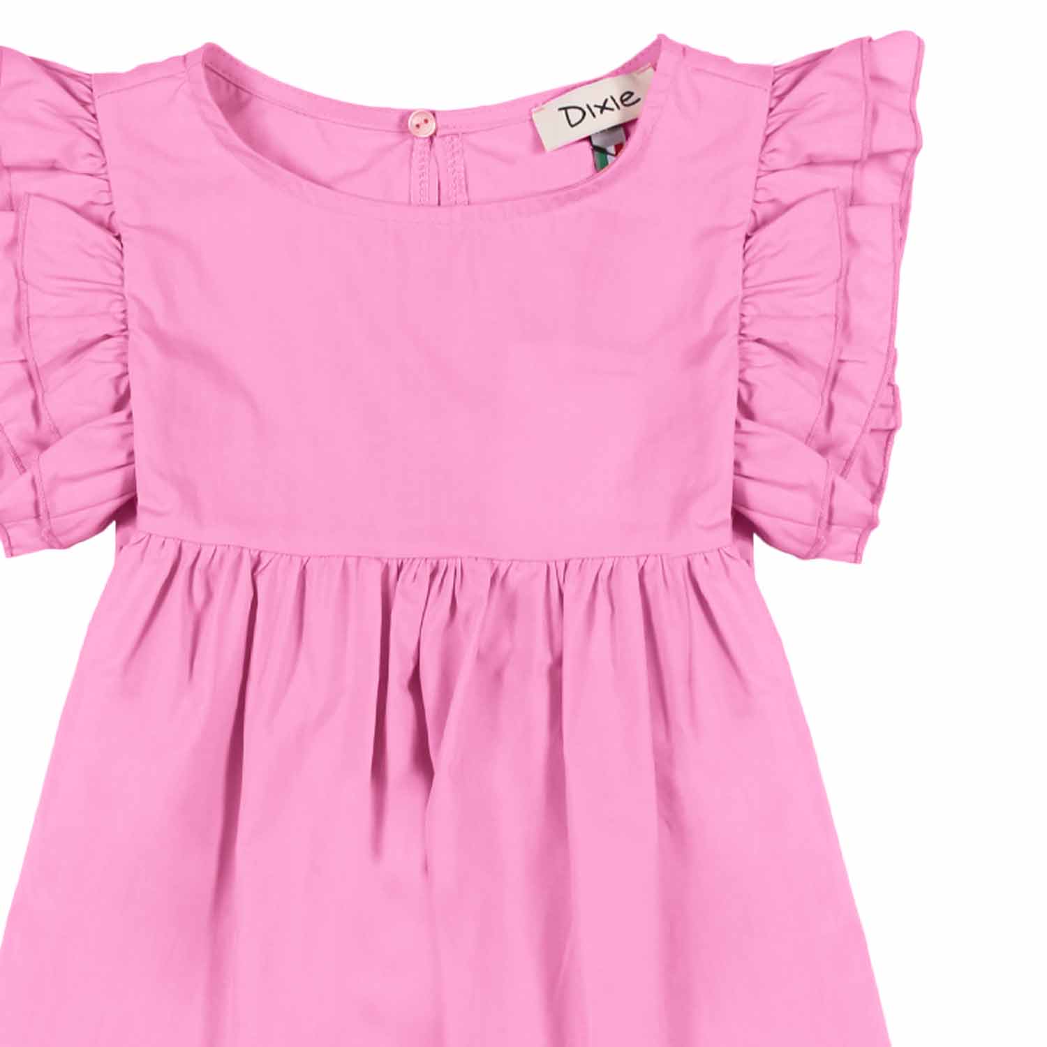 ABITO ROSA PASTELLO CON BALZA E ROUCHES BAMBINA - annameglio.com abbigliamento moda