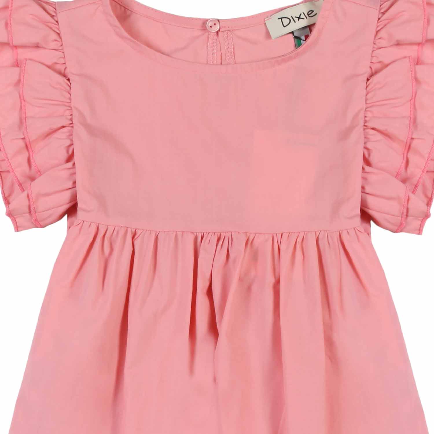 ABITO ROSA ANTICO CON BALZA E ROUCHES BAMBINA - annameglio.com abbigliamento moda