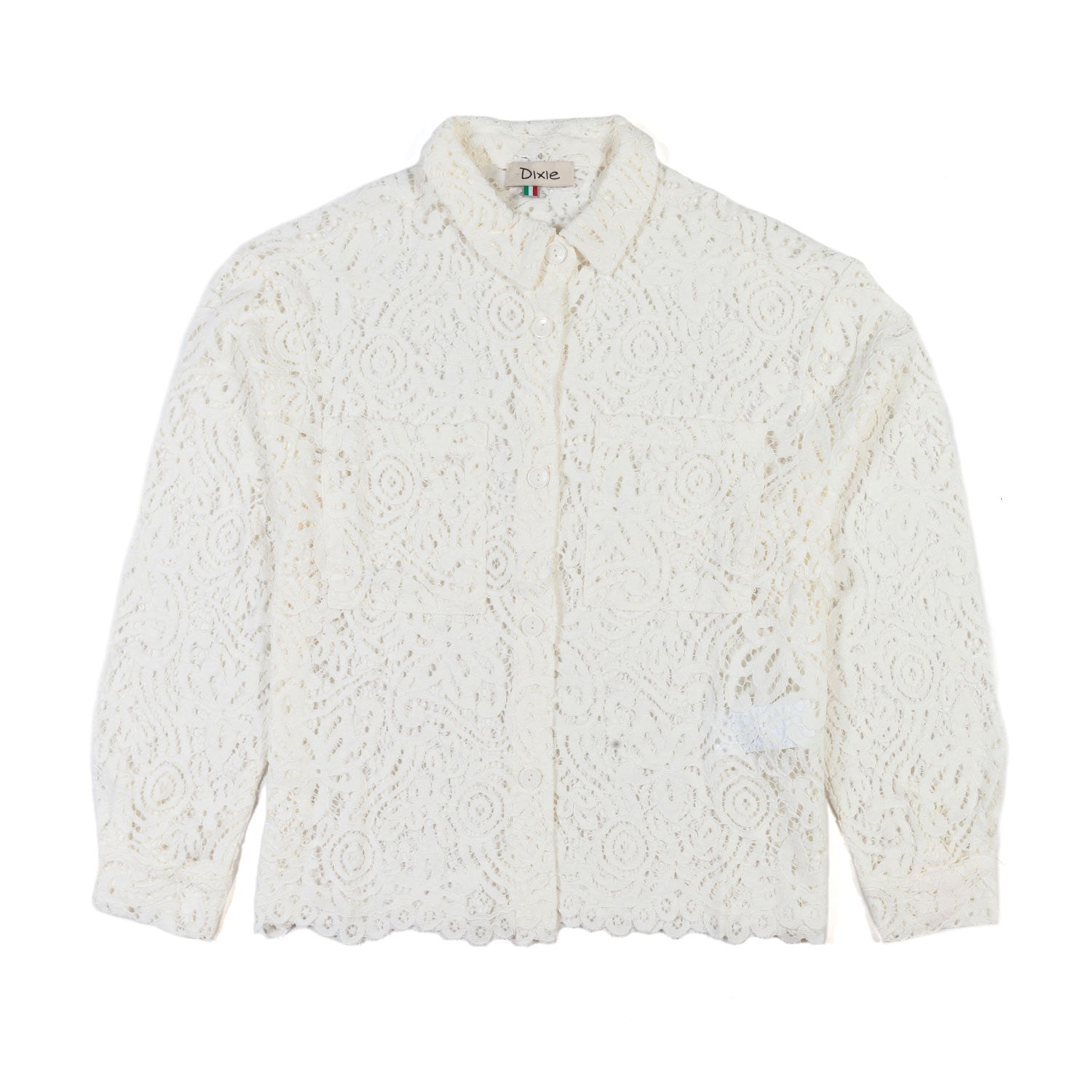 CAMICIA BIANCO LATTE IN PIZZO BAMBINA E RAGAZZA - annameglio.com abbigliamento moda