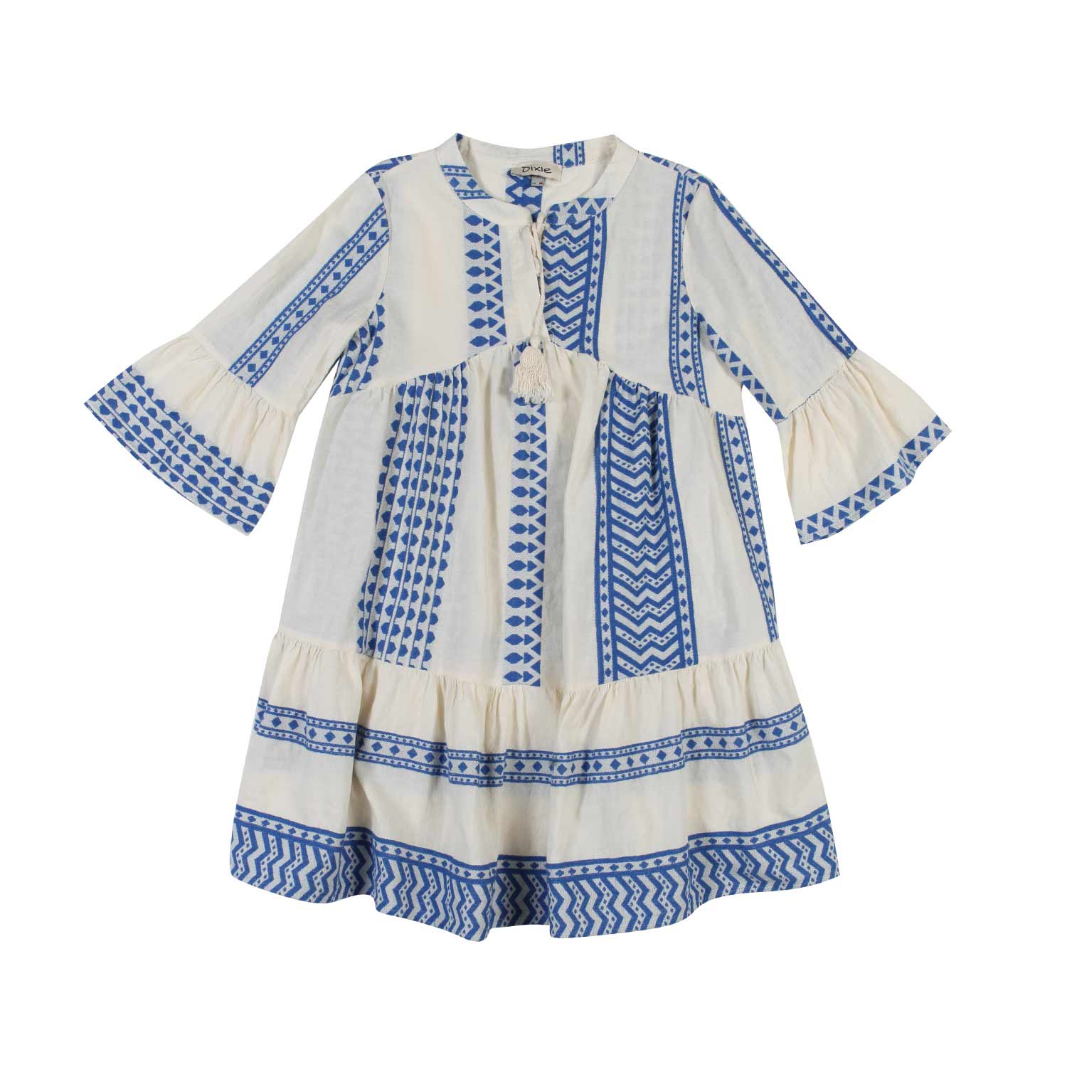 ABITO BIANCO E BLU RICAMATO BAMBINA E TEENAGER - annameglio.com abbigliamento moda