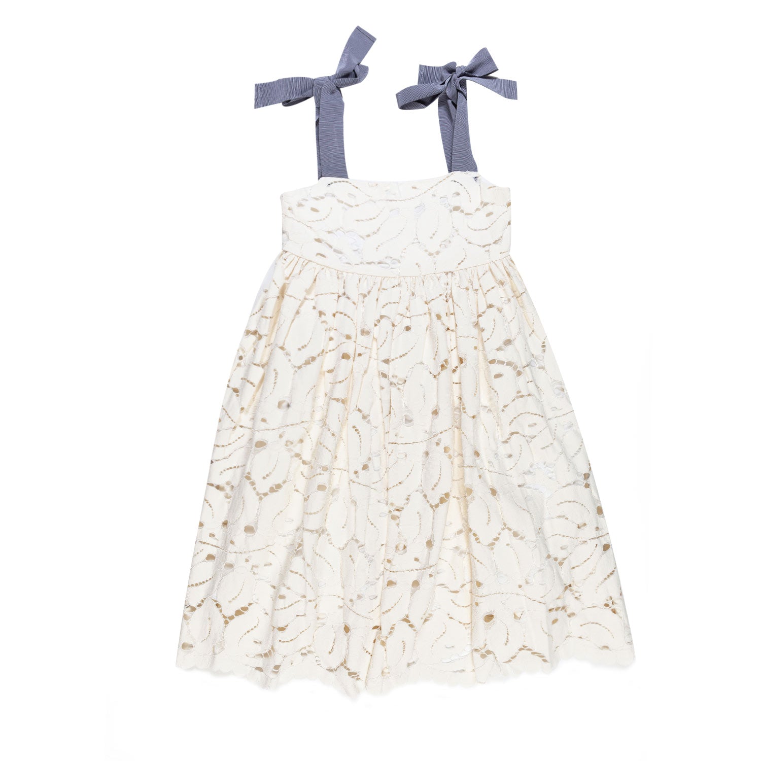 ABITO PIZZO RICAMATO BIANCO PANNA - annameglio.com abbigliamento moda