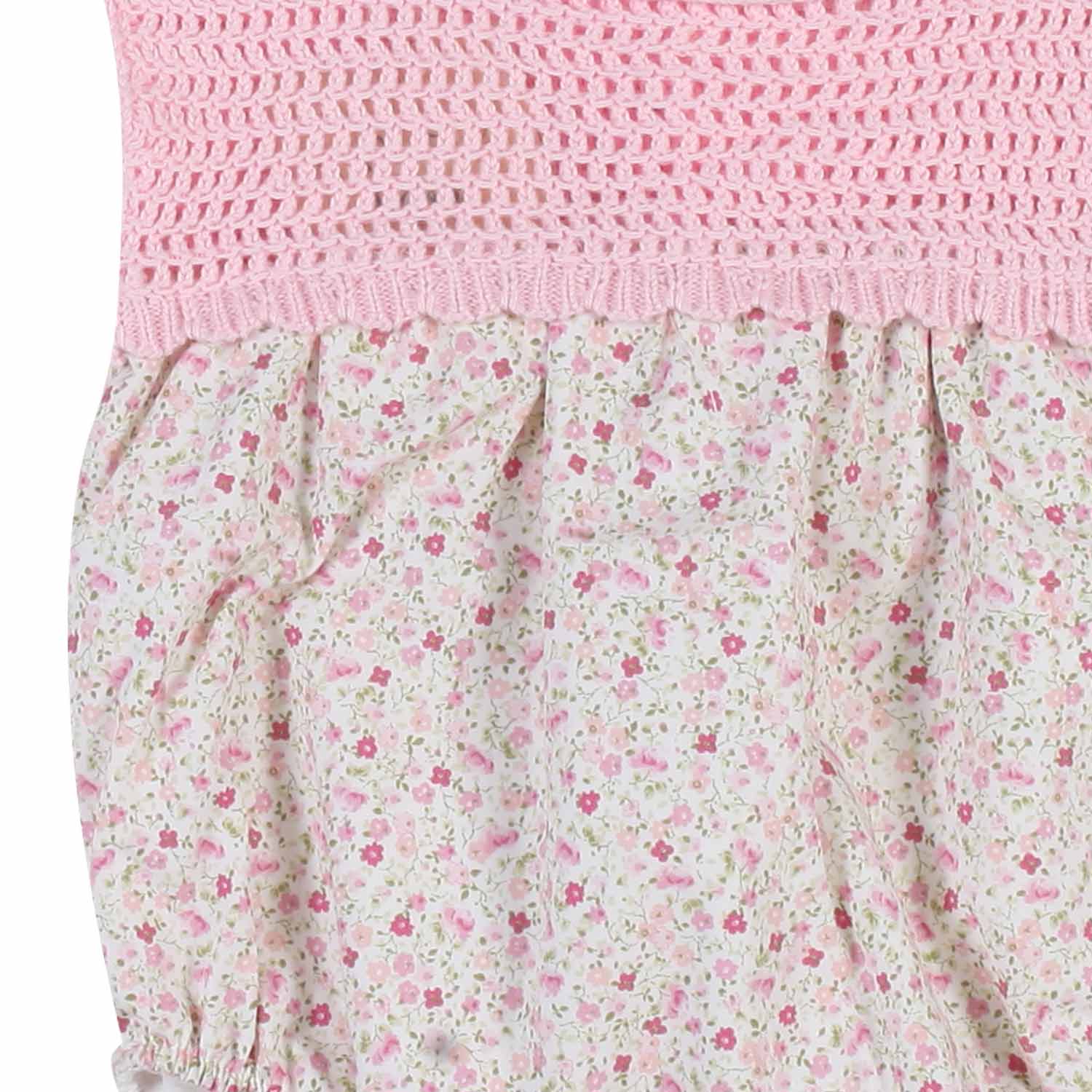 PAGLIACCETTO ROSA A FIORI E UNCINETTO NEONATA - annameglio.com abbigliamento moda