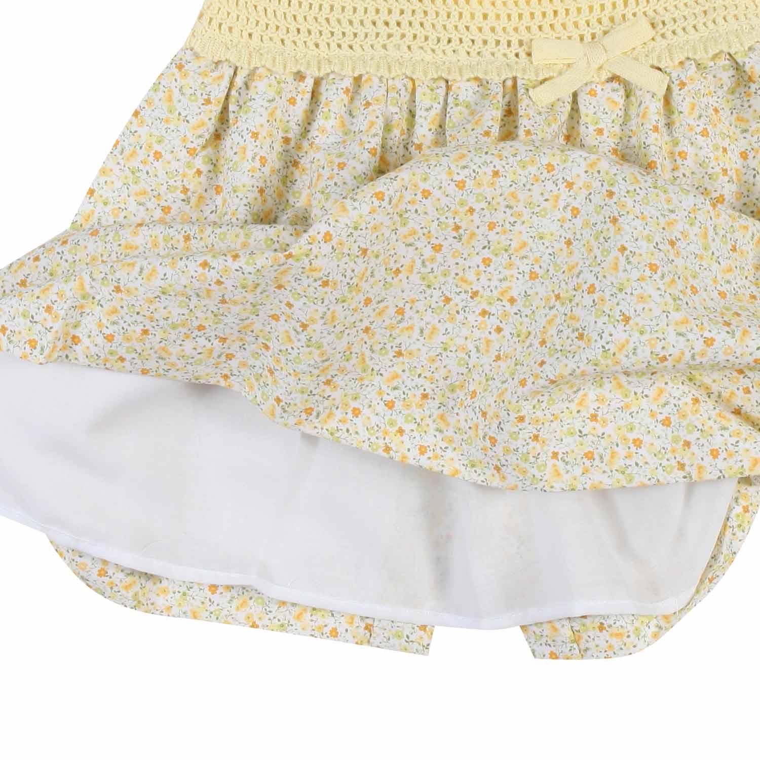 ABITO GIALLO A FIORI E UNCINETTO BIMBA E NEONATA - annameglio.com abbigliamento moda