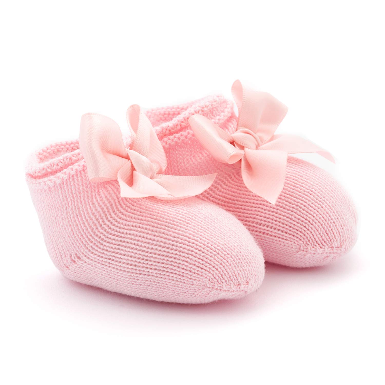 BABBUCCE NASCITA IN TRICOT ROSA NEONATA - annameglio.com abbigliamento moda
