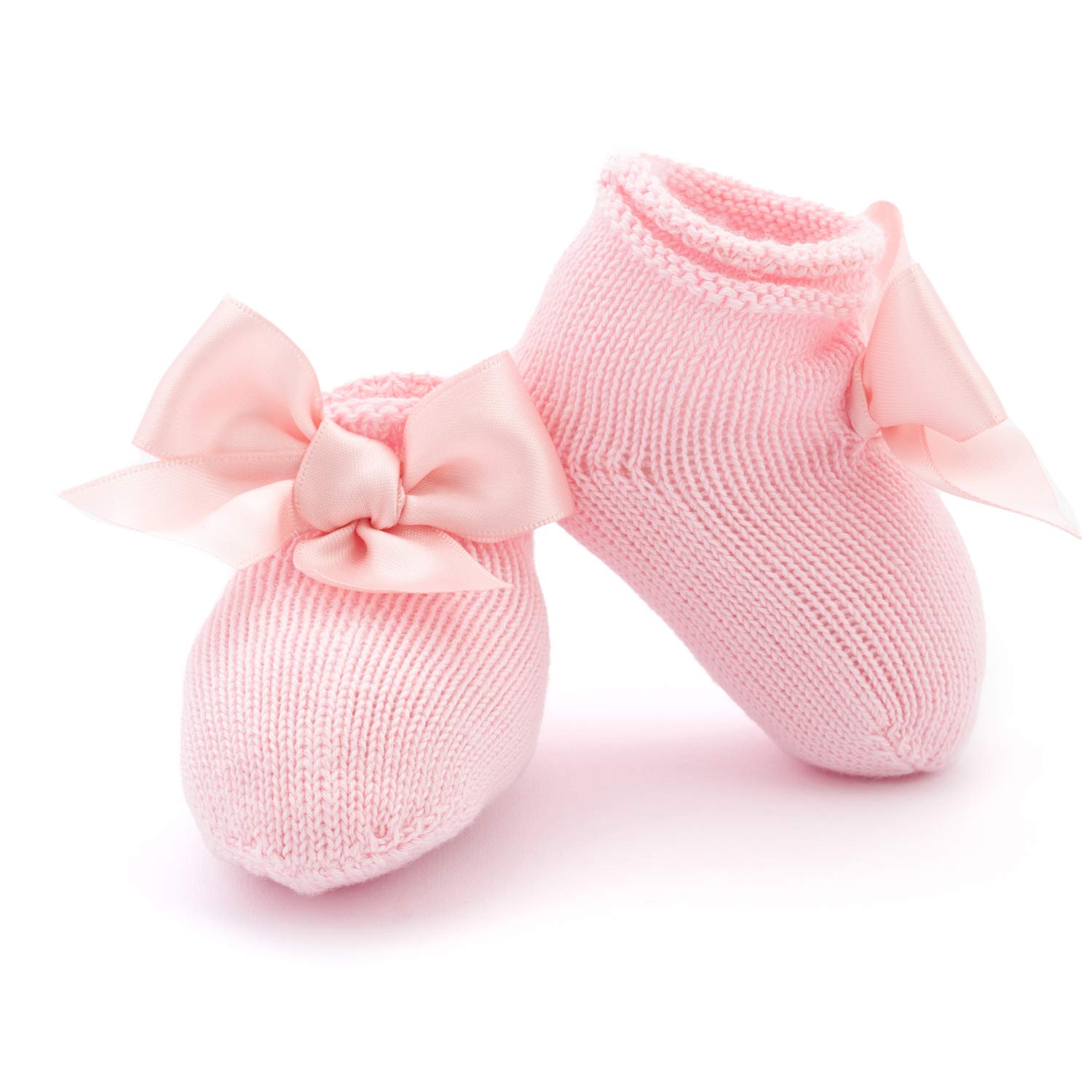 BABBUCCE NASCITA IN TRICOT ROSA NEONATA - annameglio.com abbigliamento moda