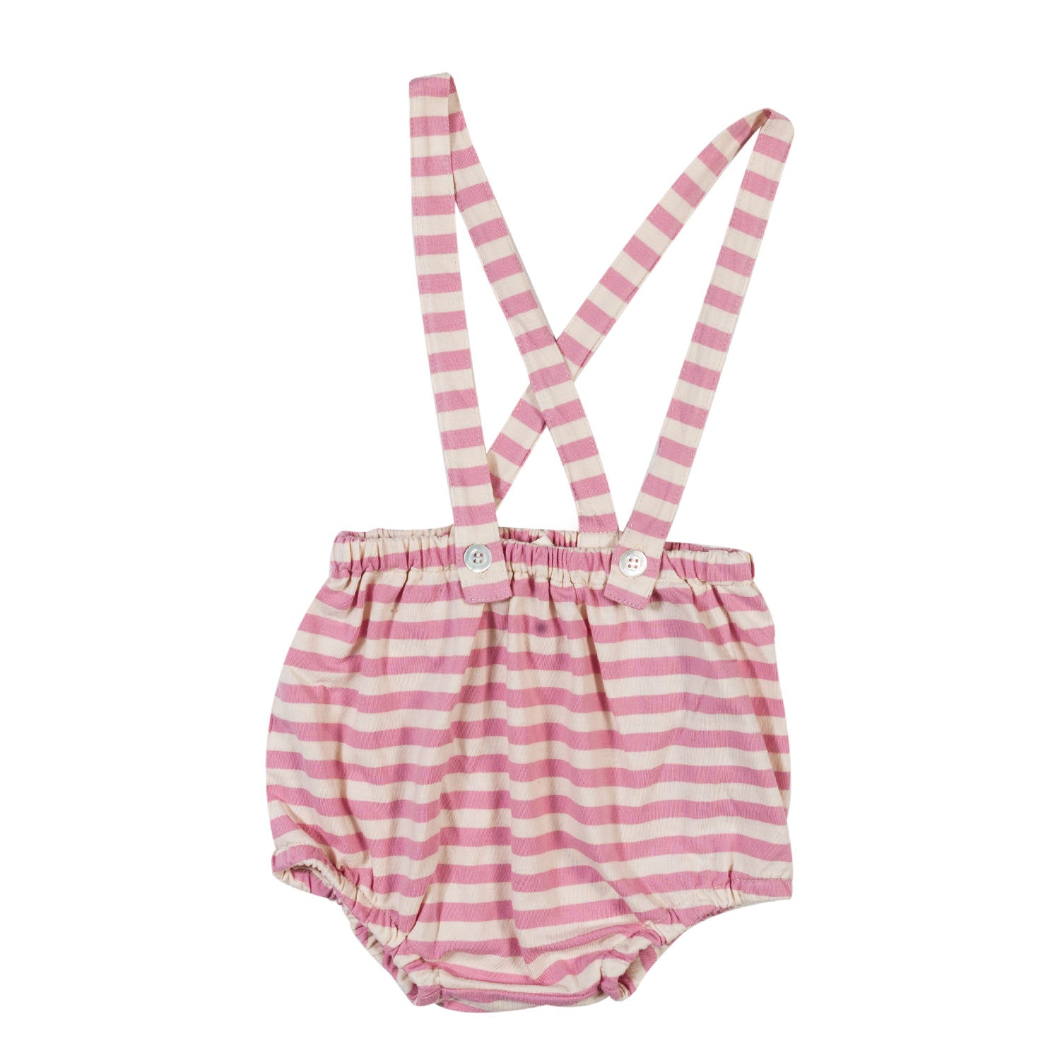 BLOOMERS BIANCO E ROSA A RIGHE NEONATA - annameglio.com abbigliamento moda