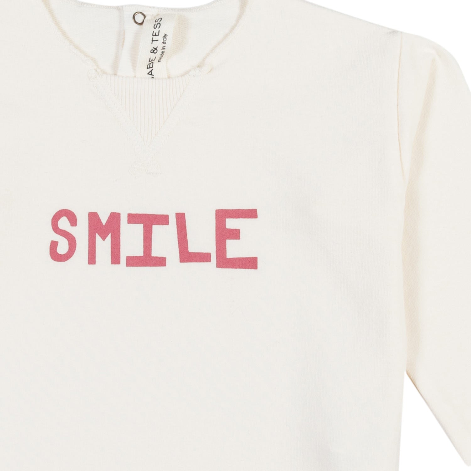 FELPA BIANCO LATTE E ROSA BIMBO E BIMBA - annameglio.com abbigliamento moda