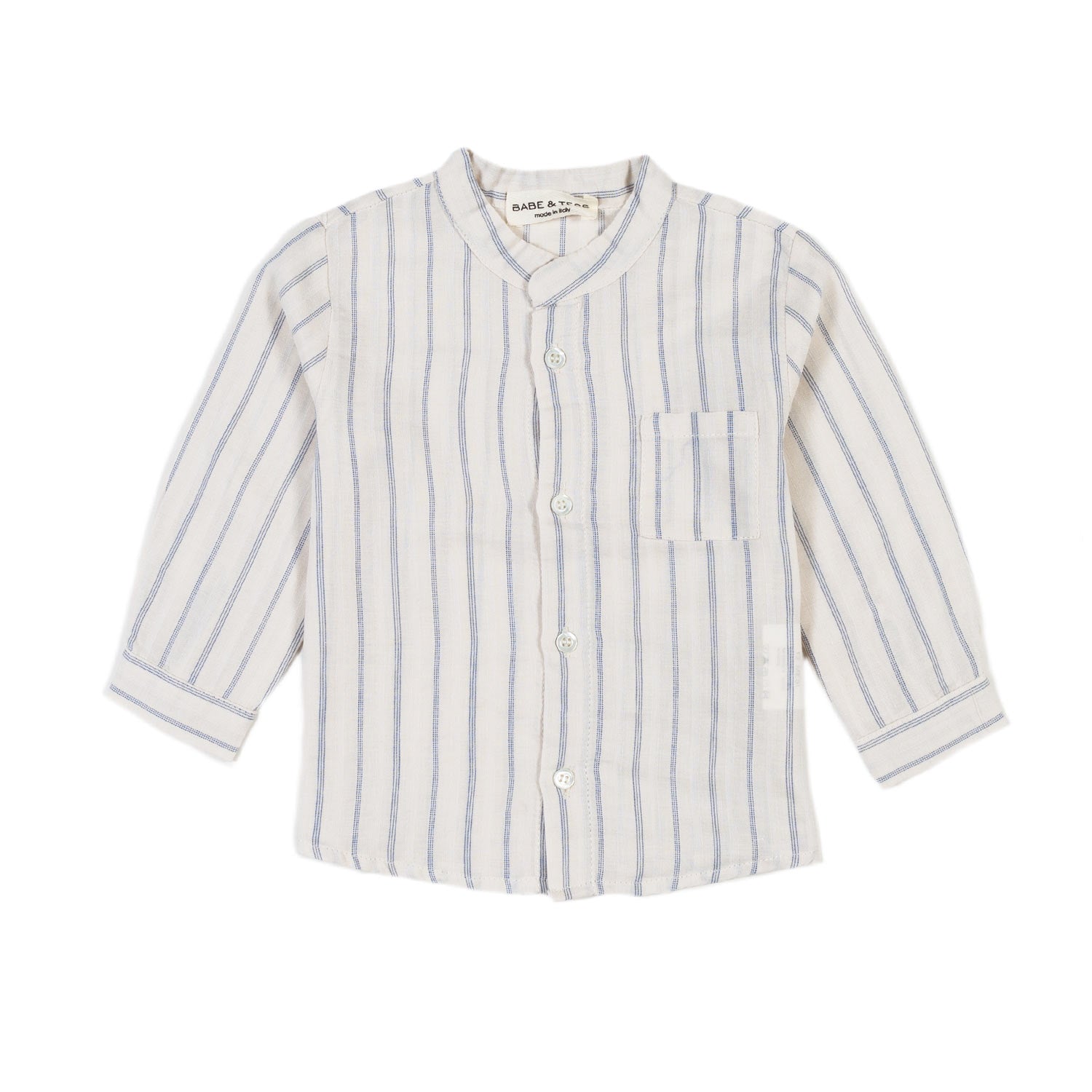 CAMICIA COREANA BIANCA A RIGHE AZZURRE BIMBO - annameglio.com abbigliamento moda