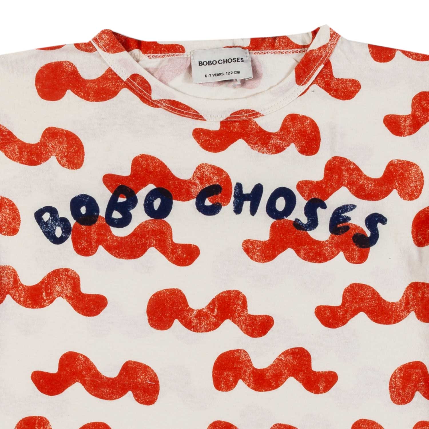 T-SHIRT UNISEX BIANCO PANNA CON ONDE ROSSE - annameglio.com abbigliamento moda