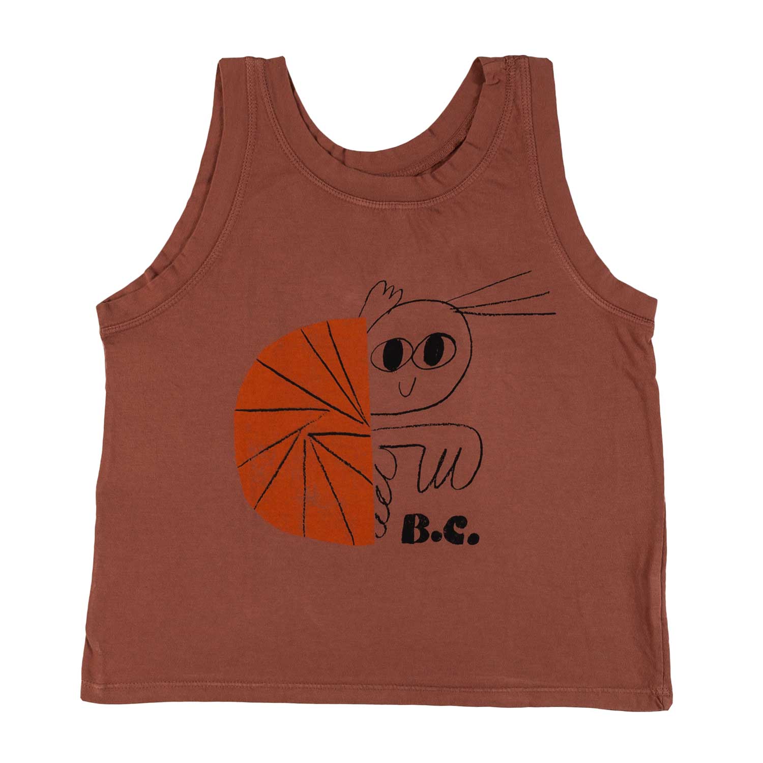 CANOTTA UNISEX MARRONE CON PAGURO ARANCIONE - annameglio.com abbigliamento moda