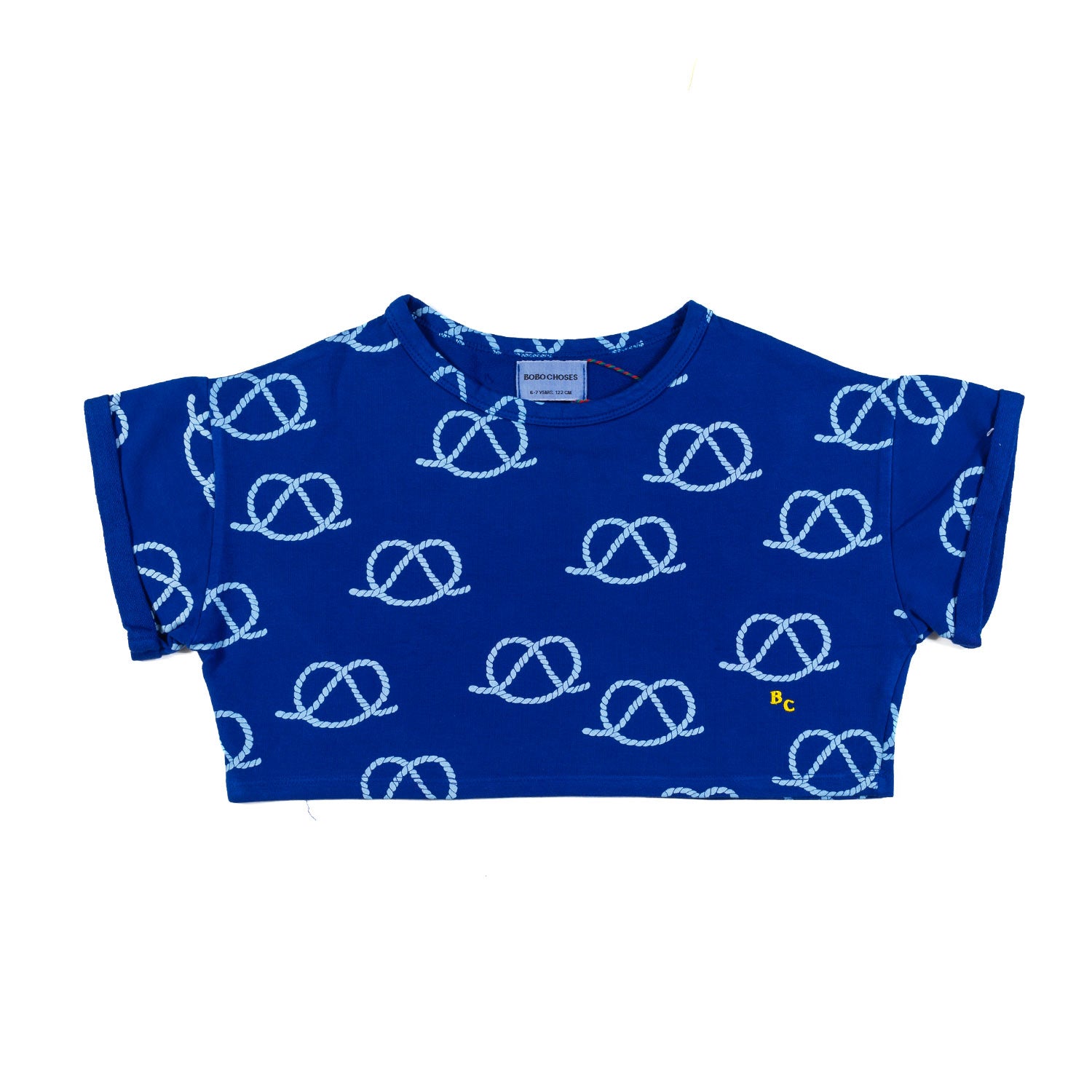 T-shirt blu con stampa corda all-over - annameglio.com abbigliamento moda