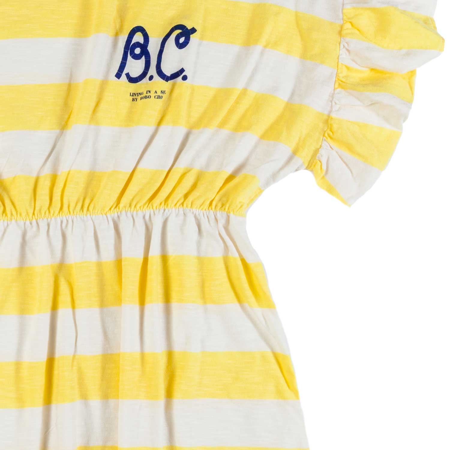 VESTITO BIANCO E GIALLO A STRISCE BAMBINA - annameglio.com abbigliamento moda