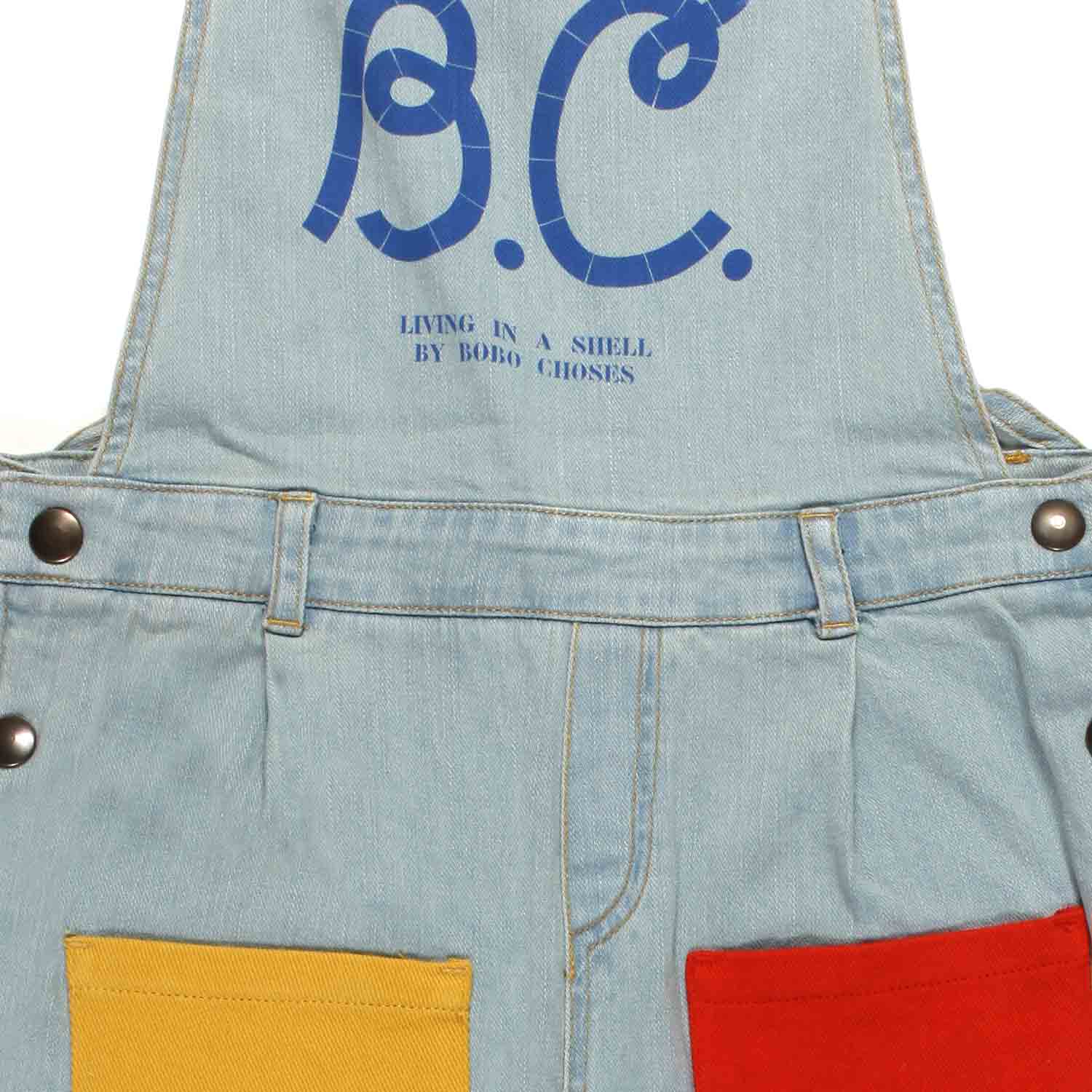 SALOPETTE DI JEANS UNISEX CELESTE E MULTICOLOR - annameglio.com abbigliamento moda