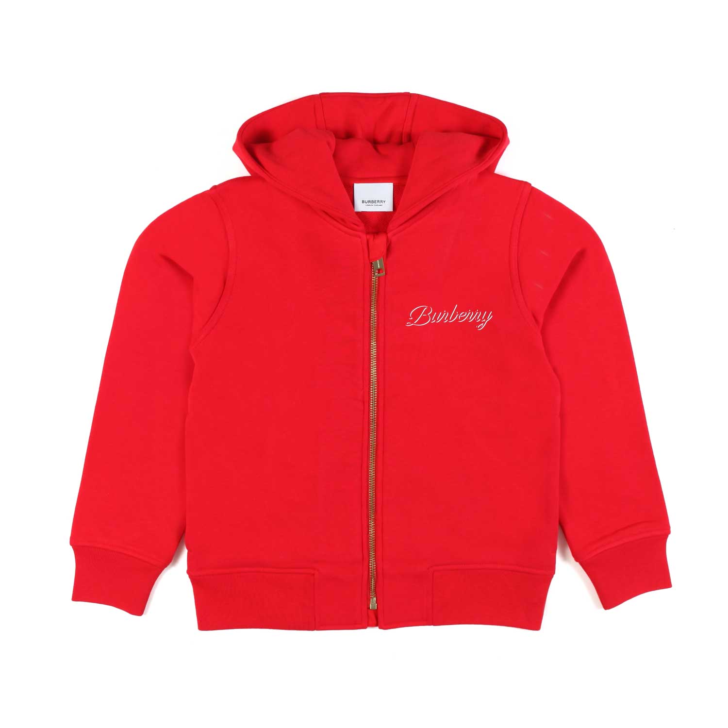 FELPA UNISEX ROSSA CON CAPPUCCIO E CHIUSURA ZIP - annameglio.com abbigliamento moda