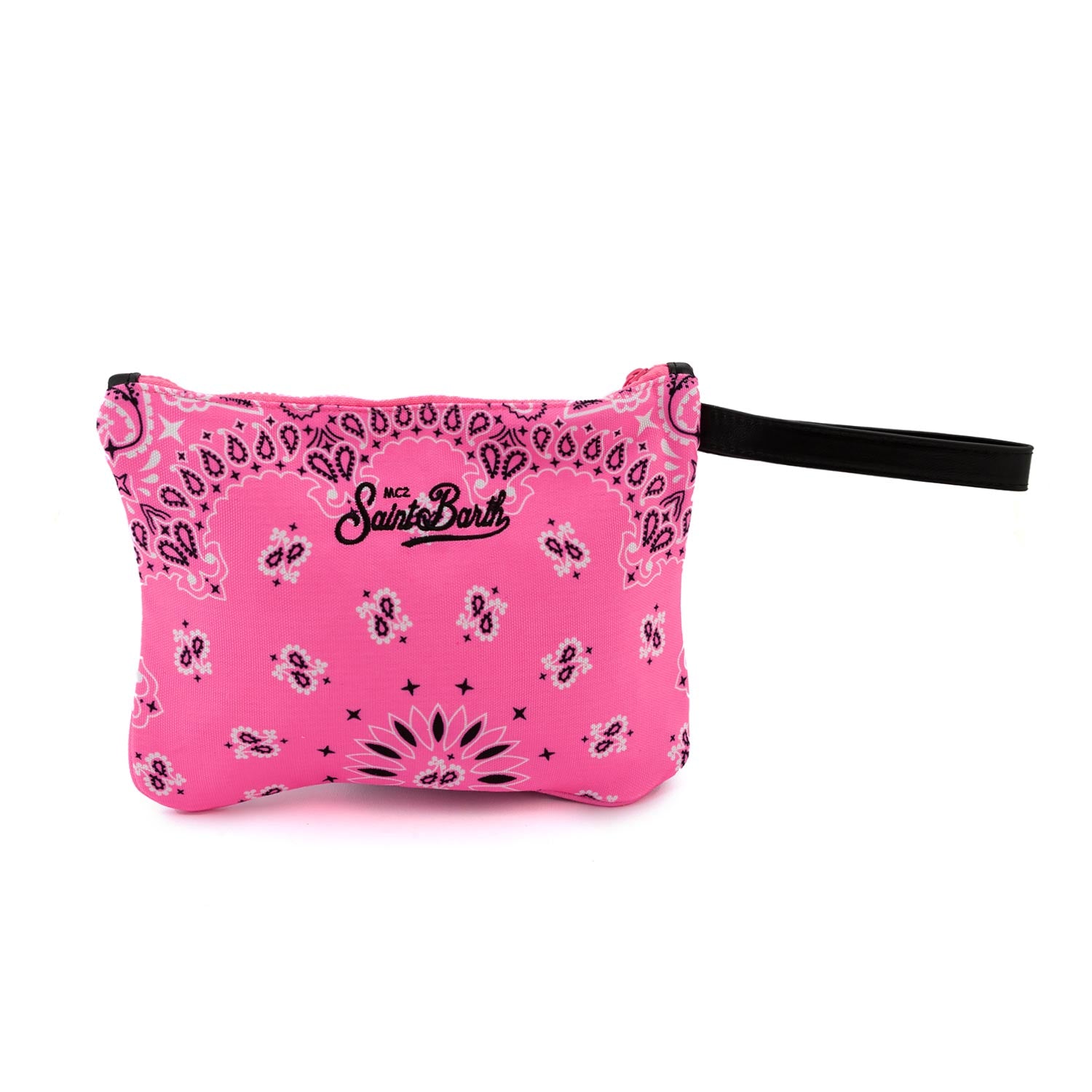 POCHETTE PARISIENNE BANDANA ROSA FLUO E NERA - annameglio.com abbigliamento moda