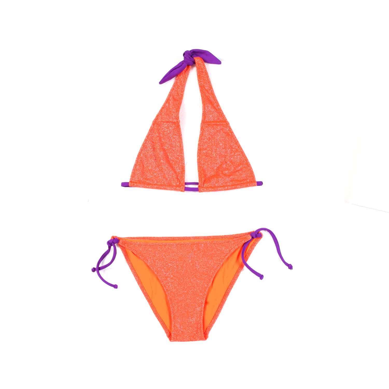 BIKINI ARYANNA LUREX ARANCIONE E VIOLA - annameglio.com abbigliamento moda